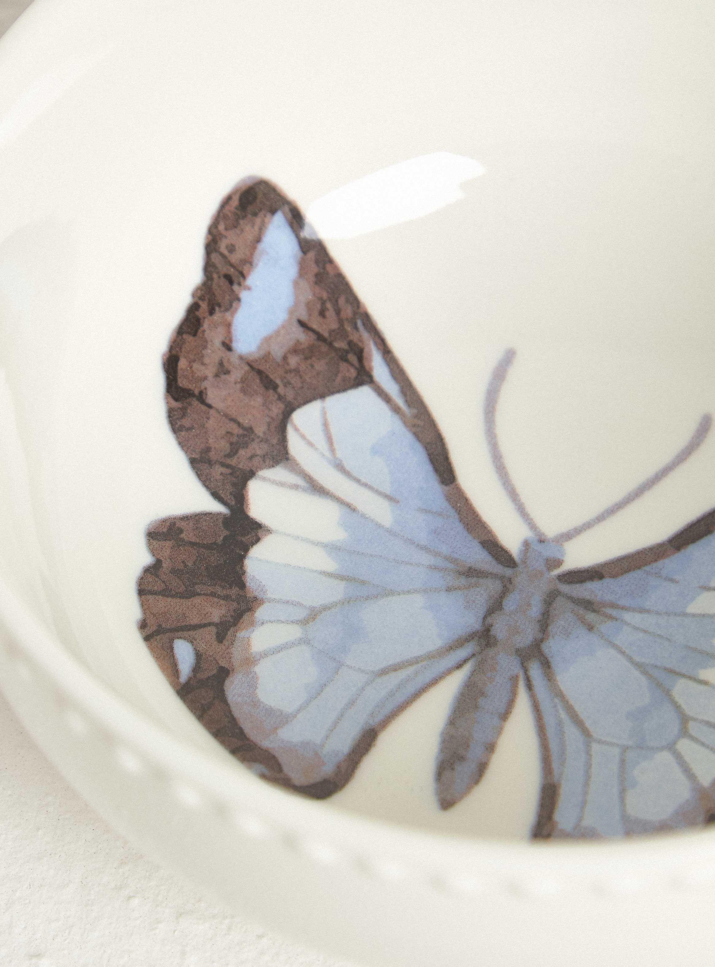 Bowl Mariposa Azul Cerámica 600 ml-2