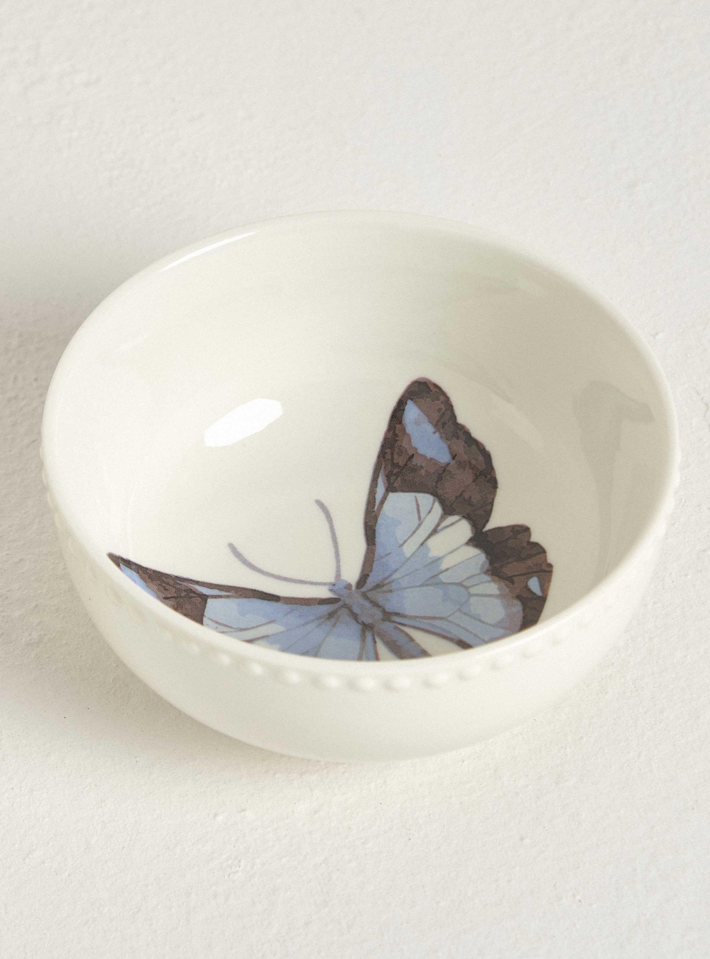 Bowl Mariposa Azul Cerámica 600 ml-0