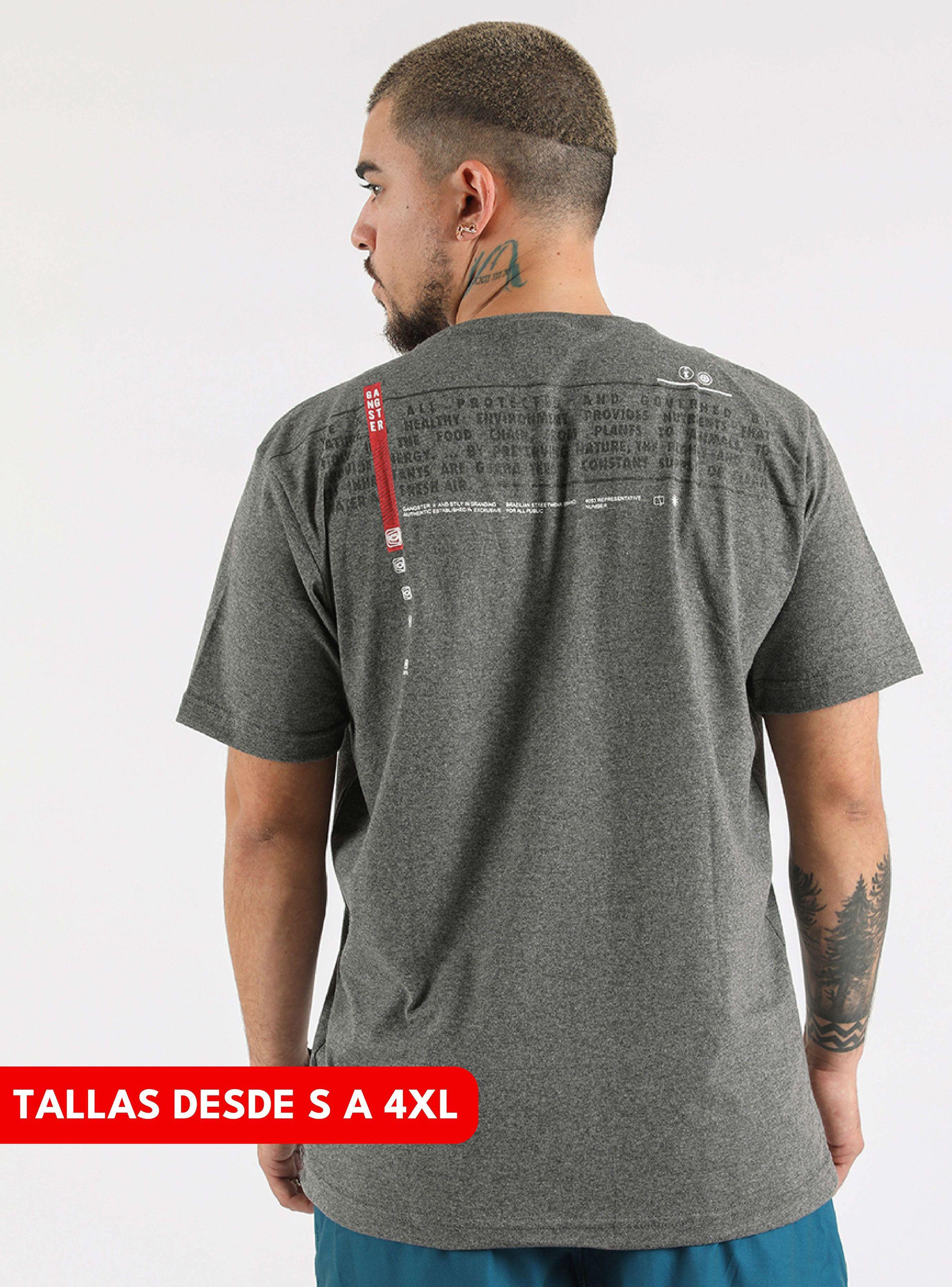 Polera Gangster Narrative Print Back-1