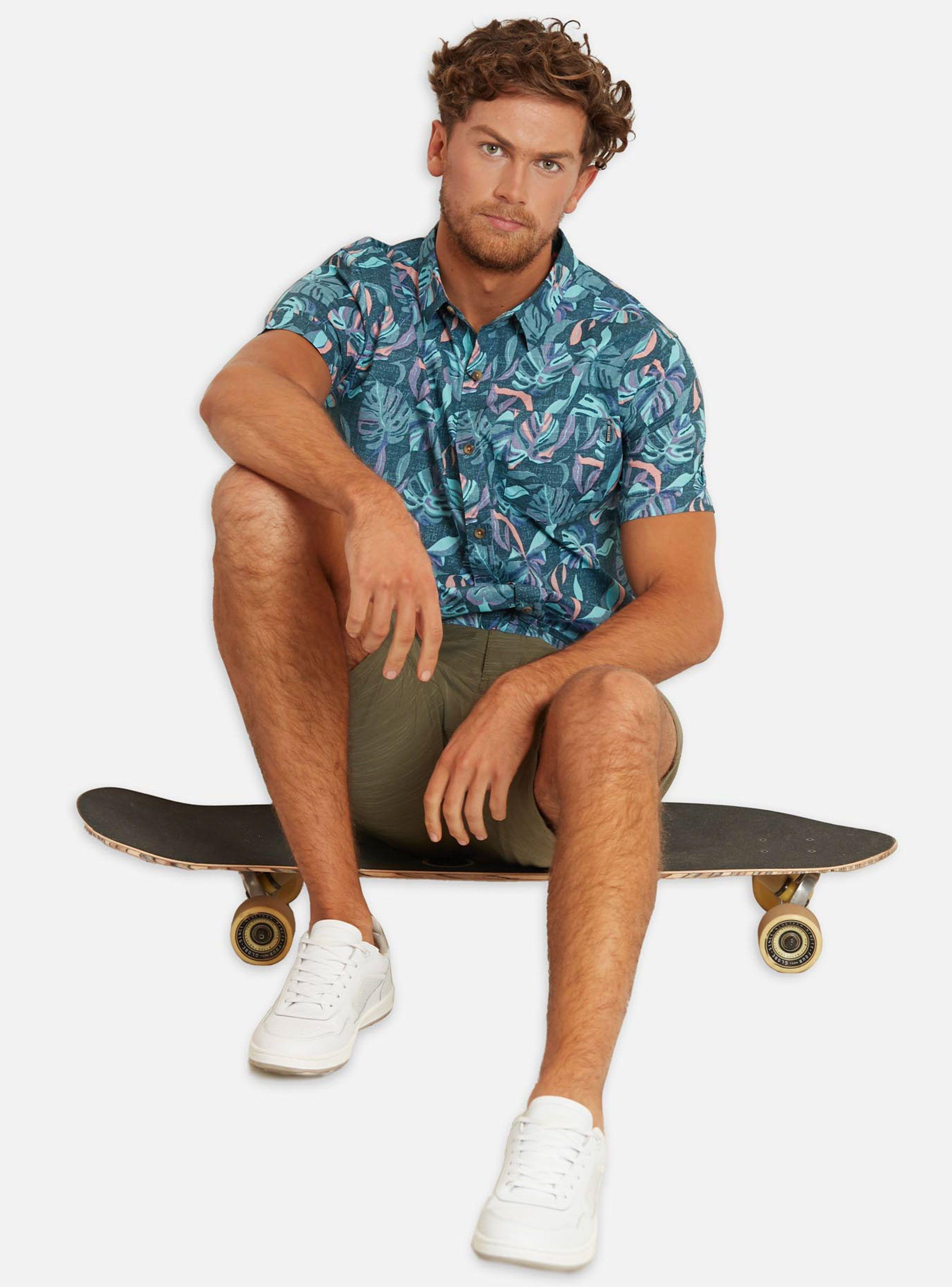 Camisa MC Full Print Color Hojas-3