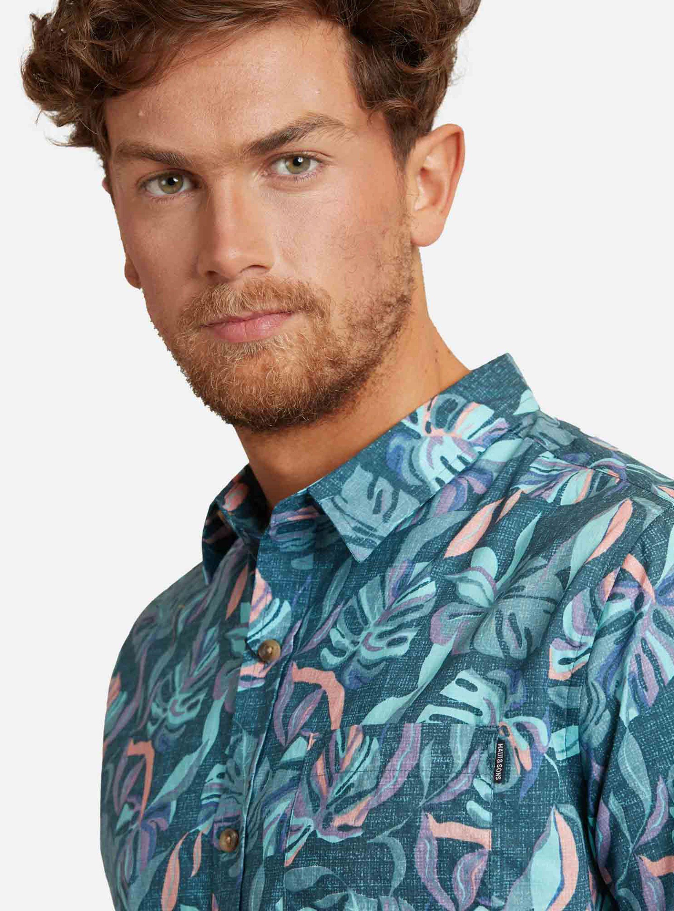 Camisa MC Full Print Color Hojas-2