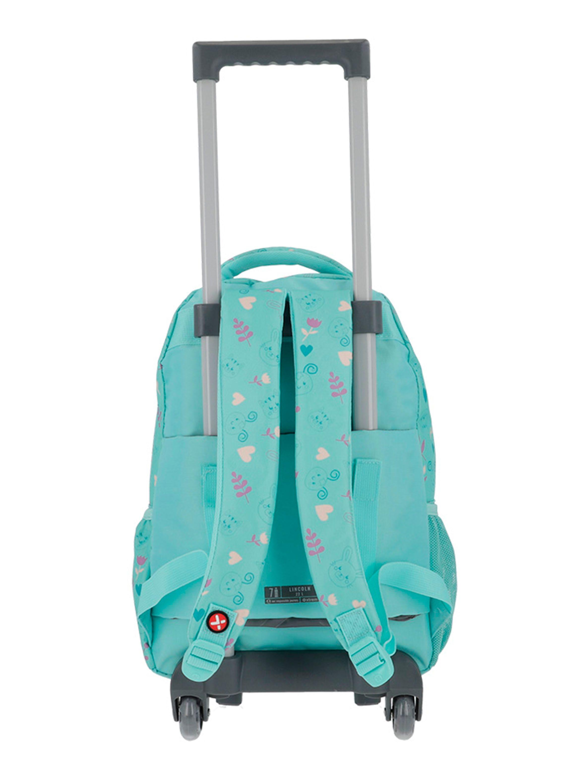 Mochila con Ruedas Niña Lincoln 4XT Verde-1