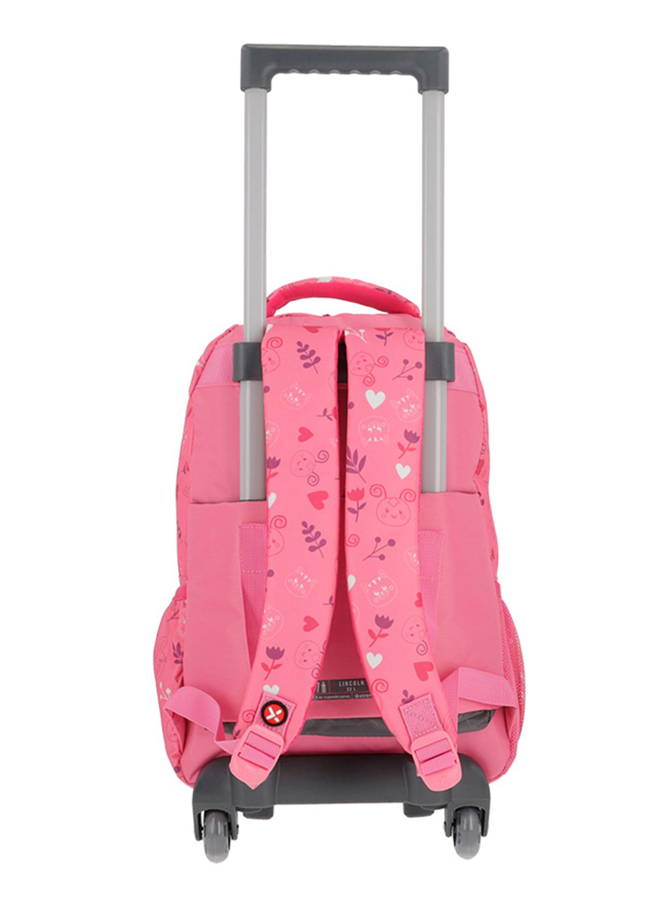 Mochila con Ruedas Niña Lincoln 4XT Rosado-1