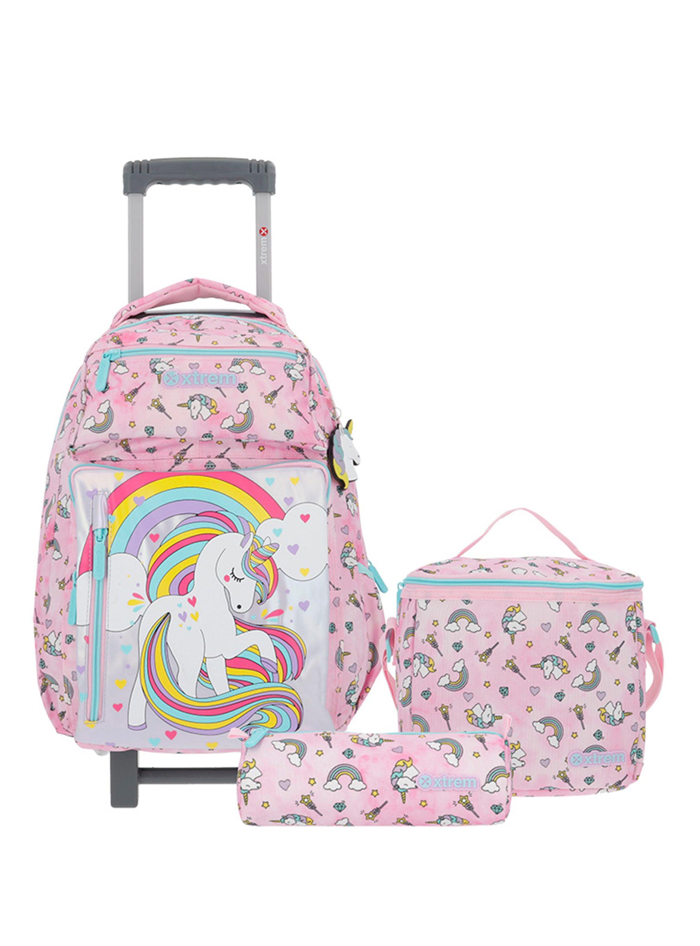 Pack Mochila con Ruedas Niña New Run Rosado-0