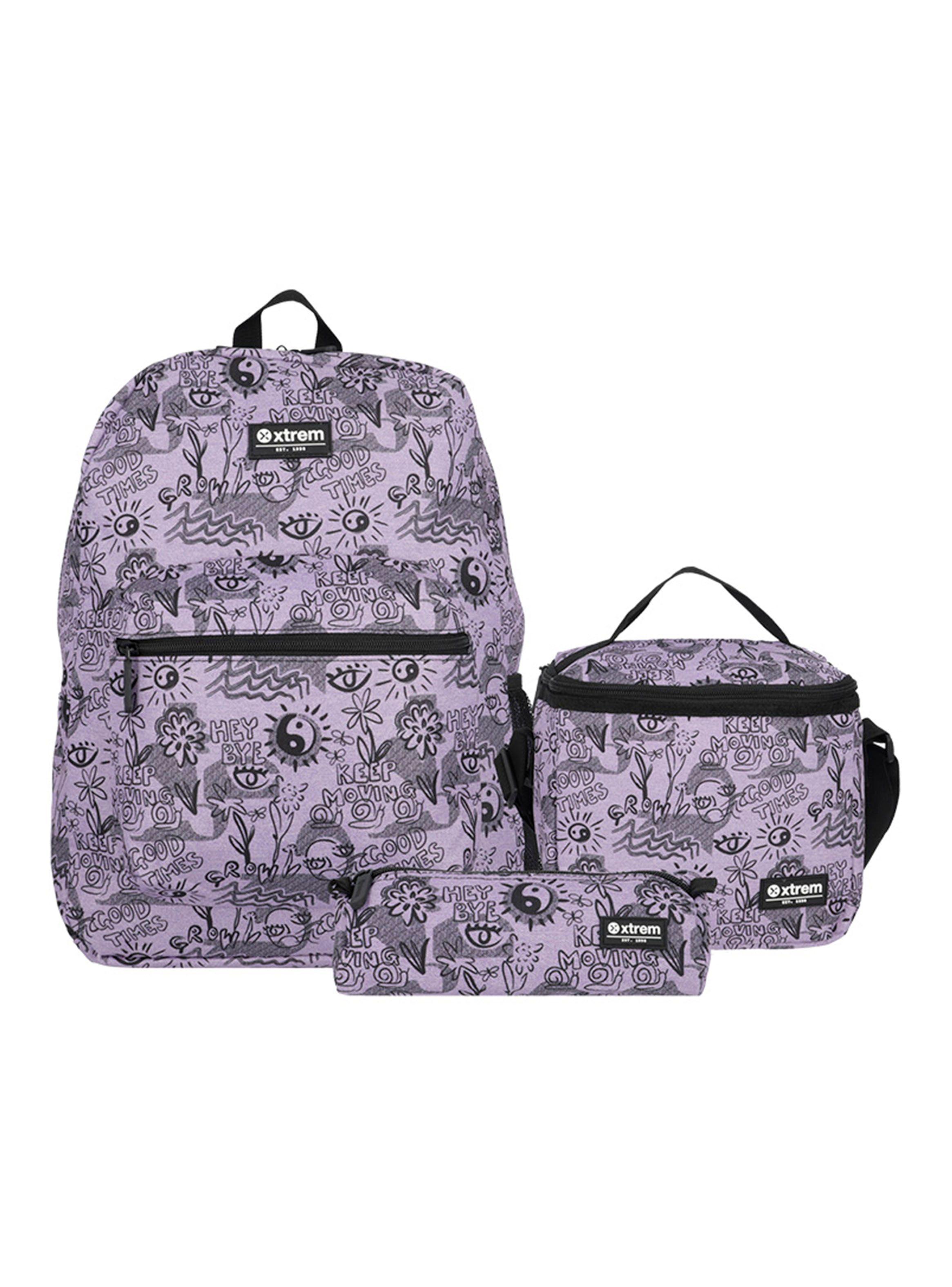 Triple Pack Mochila Niña Morado-0