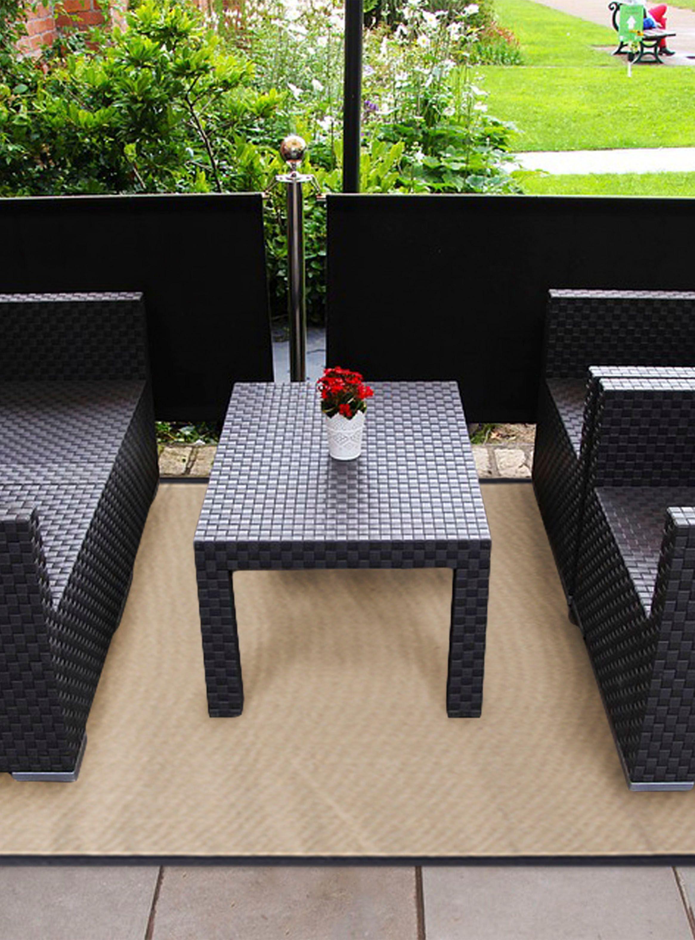 Alfombra Yute 160 x 230 cm Border Negro-2