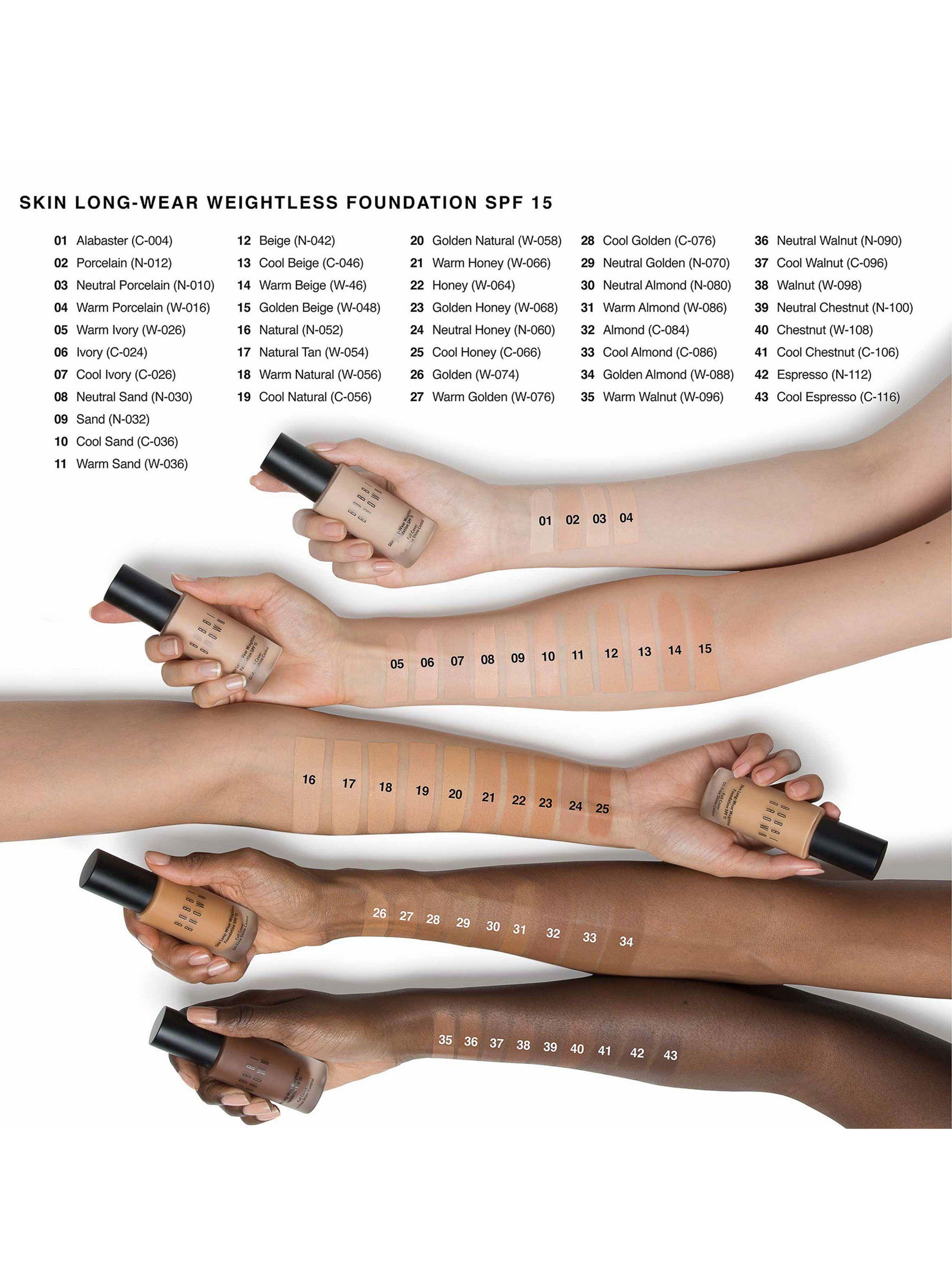 Base Bobbi Brown Maquillaje Skin Long Wear Weightless SPF 15 Cool Almond-5
