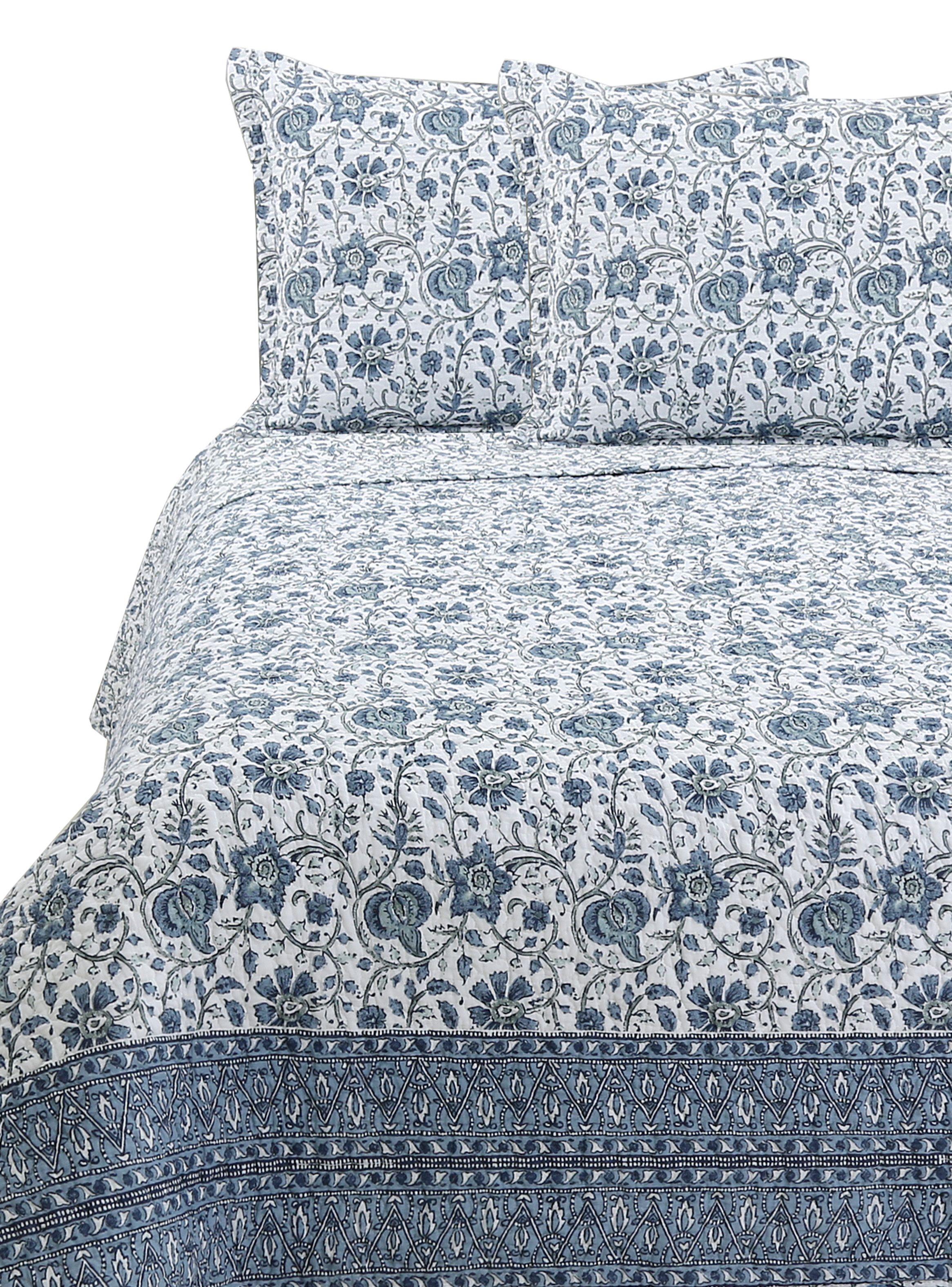Quilt Sarah Miller King Trama Floreada-0