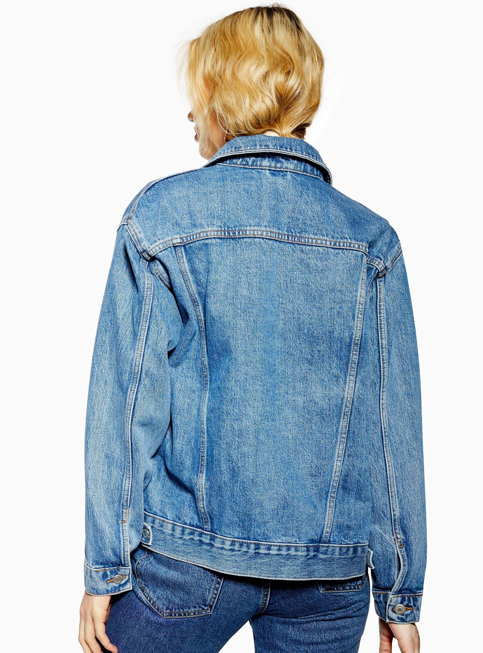 Chaqueta Oversized Denim Mid Blue Topshop-1