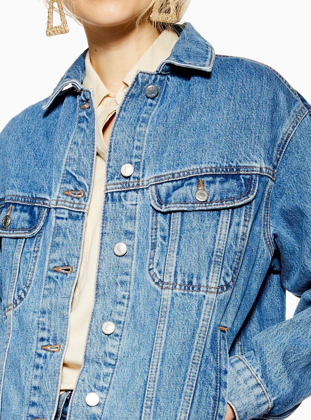 Chaqueta Oversized Denim Mid Blue Topshop-2