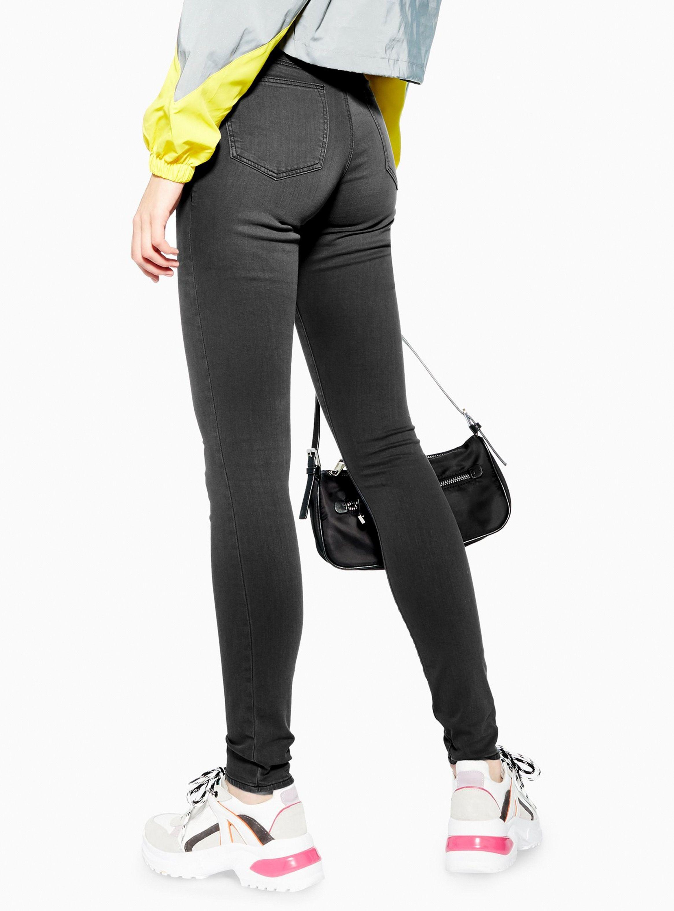 Jeans Leigh Washed Black Largo 30 Topshop-1