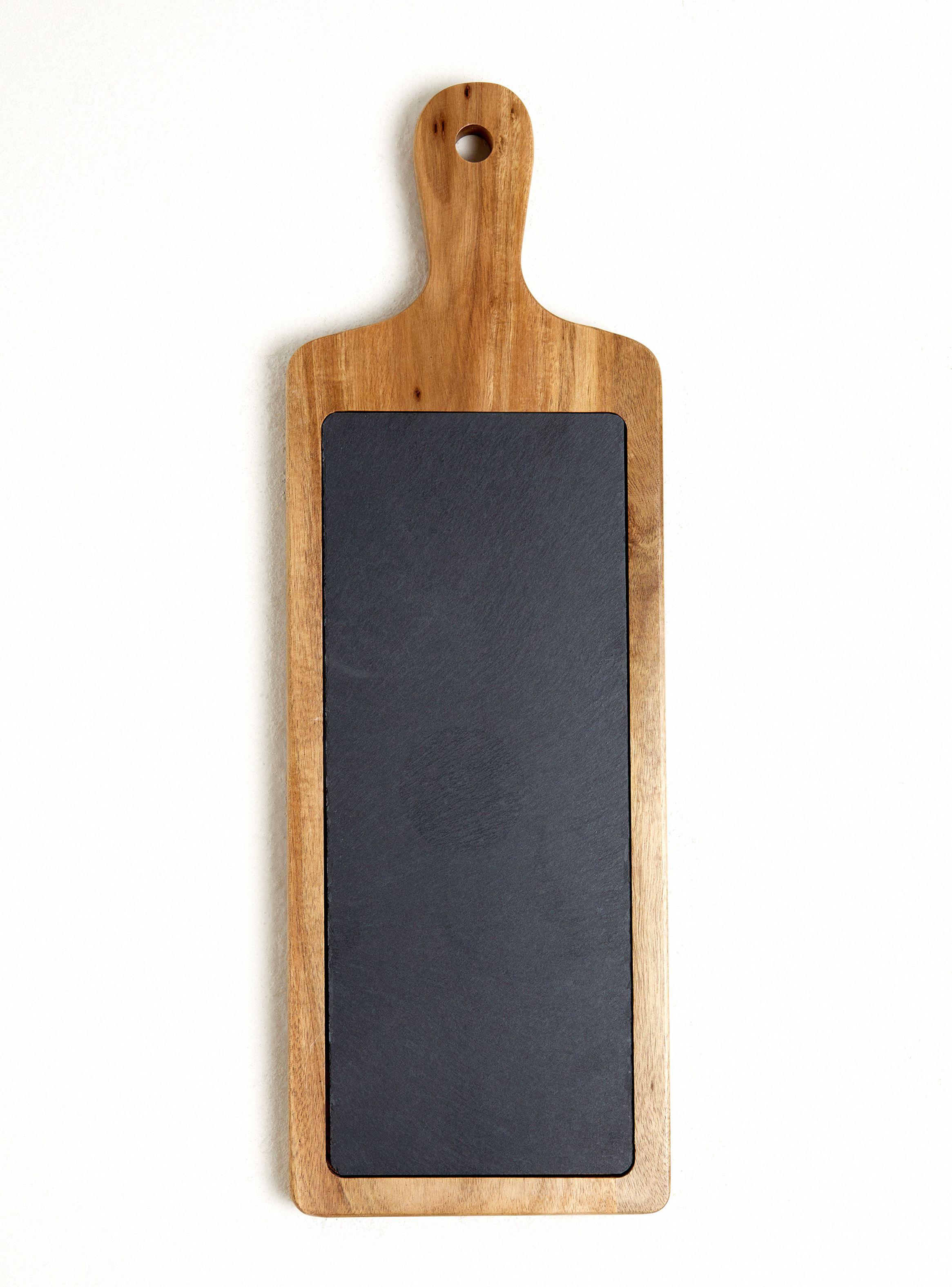 Tabla Rectangular de Madera y Pizarra 45x15 cm-0