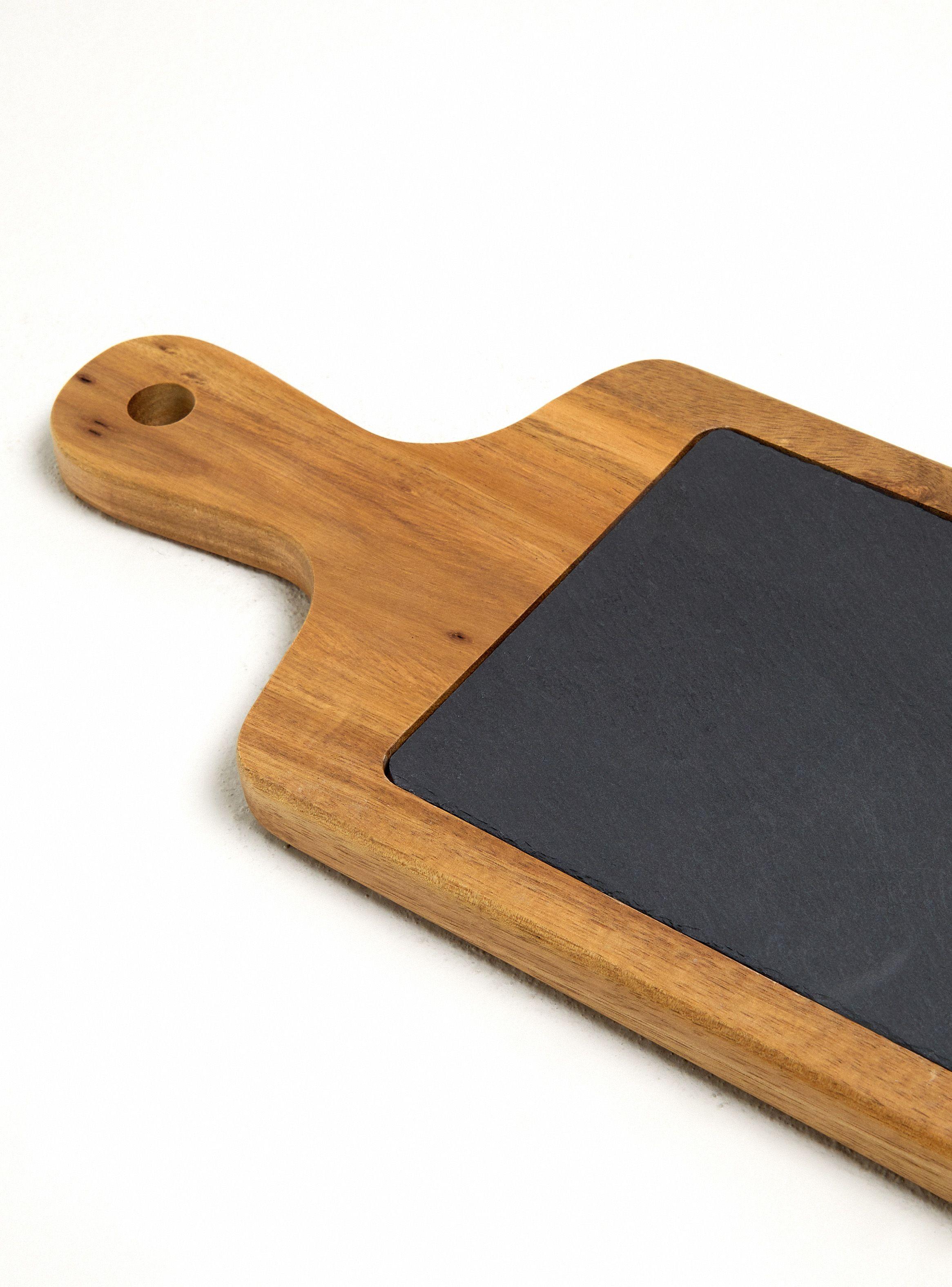 Tabla Rectangular de Madera y Pizarra 45x15 cm-3