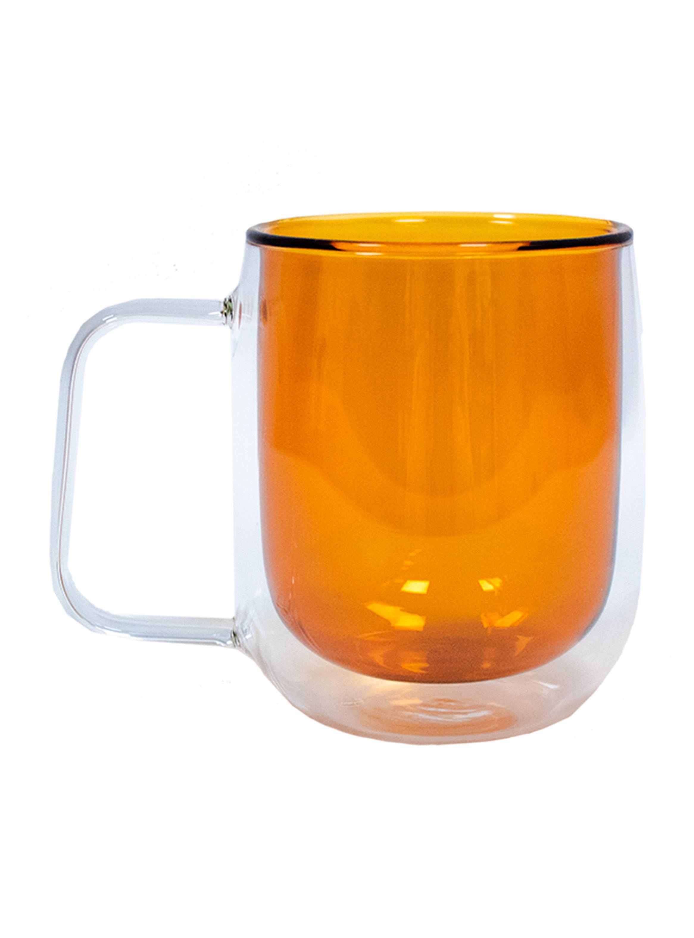 Set 2 Tazas Palermo Doble Pared 250 ml Ambar-1