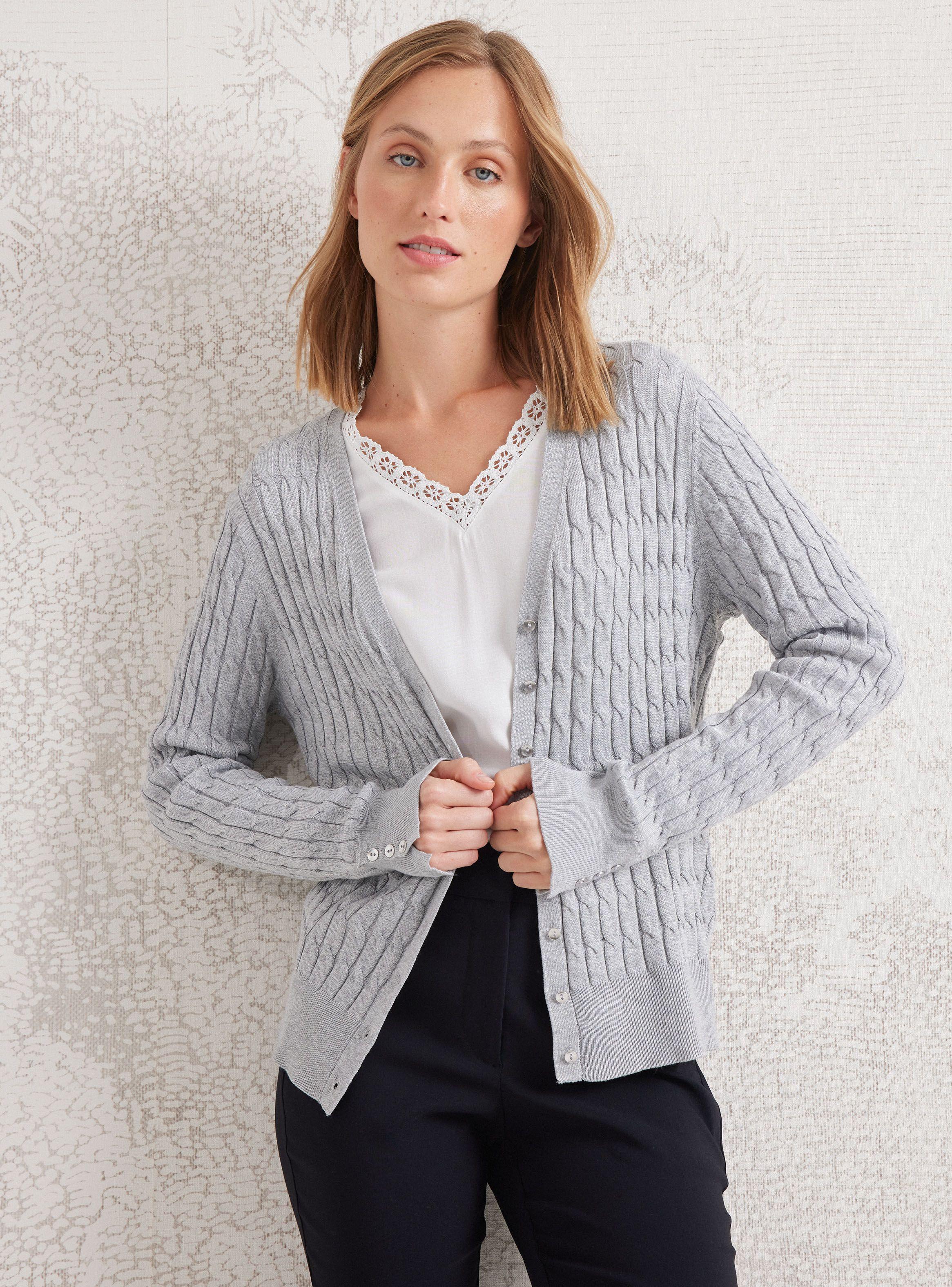 Chaleco Básico Trenzado Con Botón Metálico-0