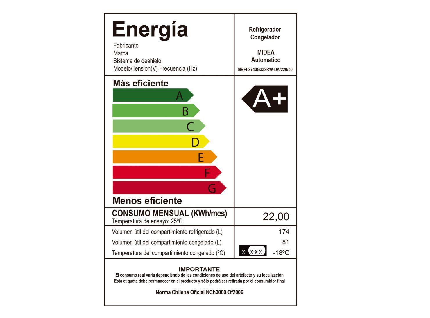 Refrigerador Frío Combinado 255 Litros MRFI-274-3