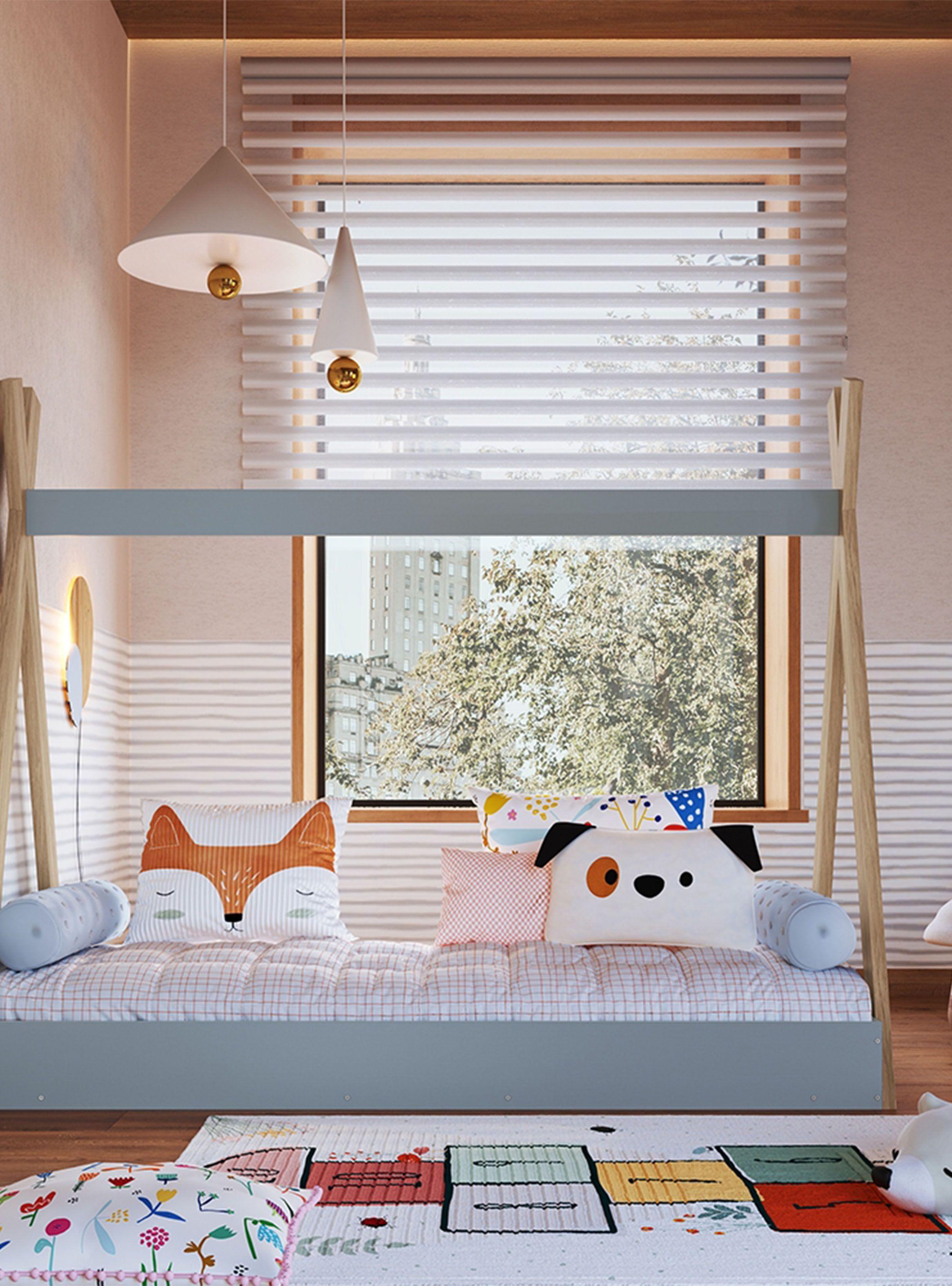 Cama de Transición Infantil Montessori Azul-2