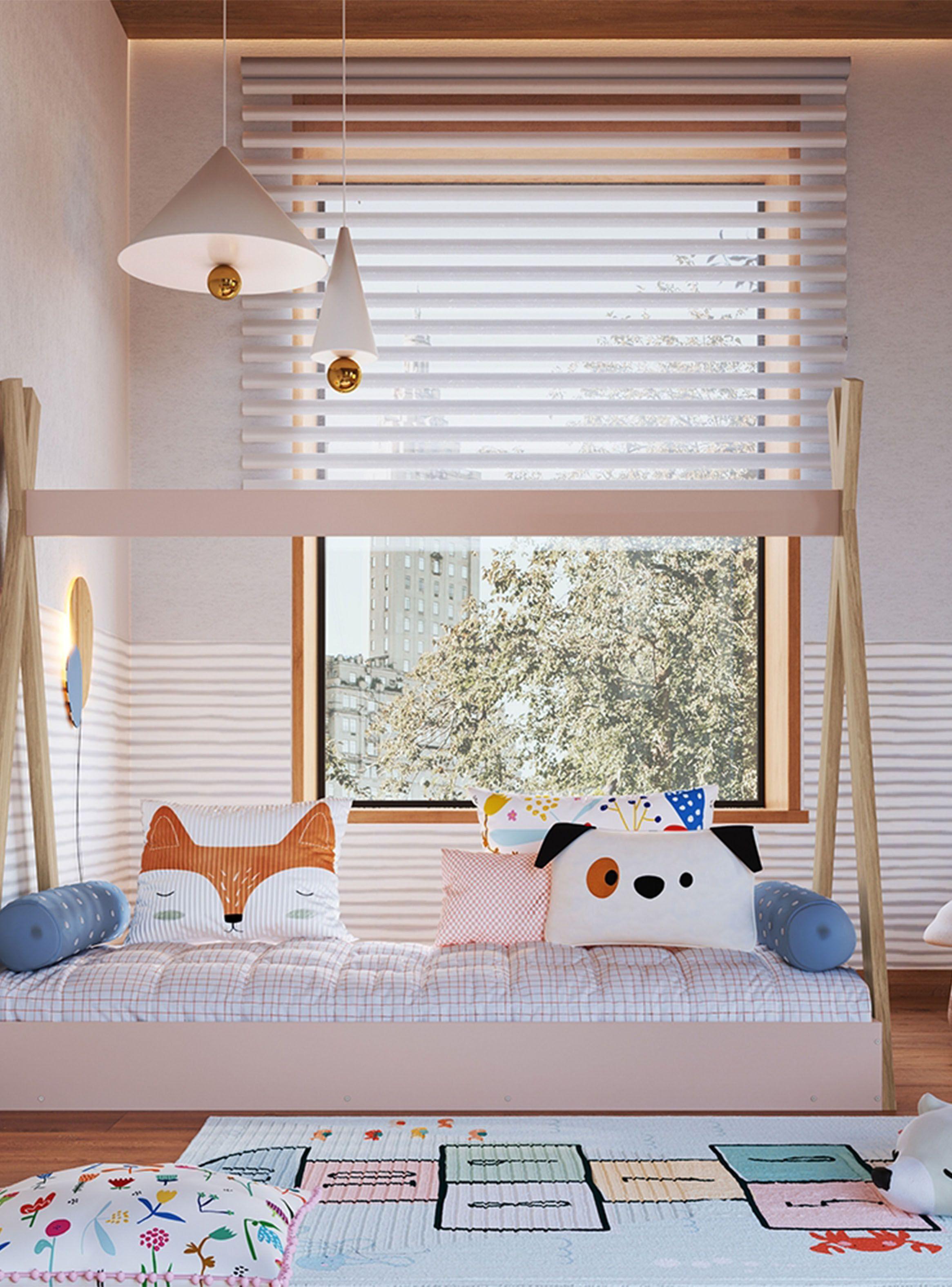 Cama de Transición Infantil Montessori Rosa-2