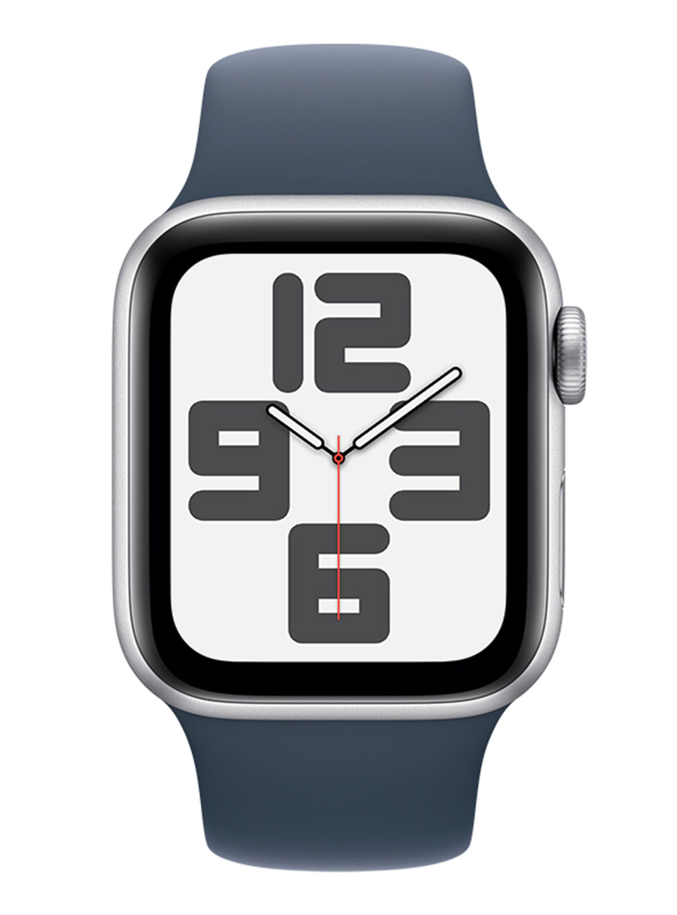 Apple Watch SE GPS 40mm Caja Aluminio Color Plata y Correa Deportiva Azul Talla S/M-1
