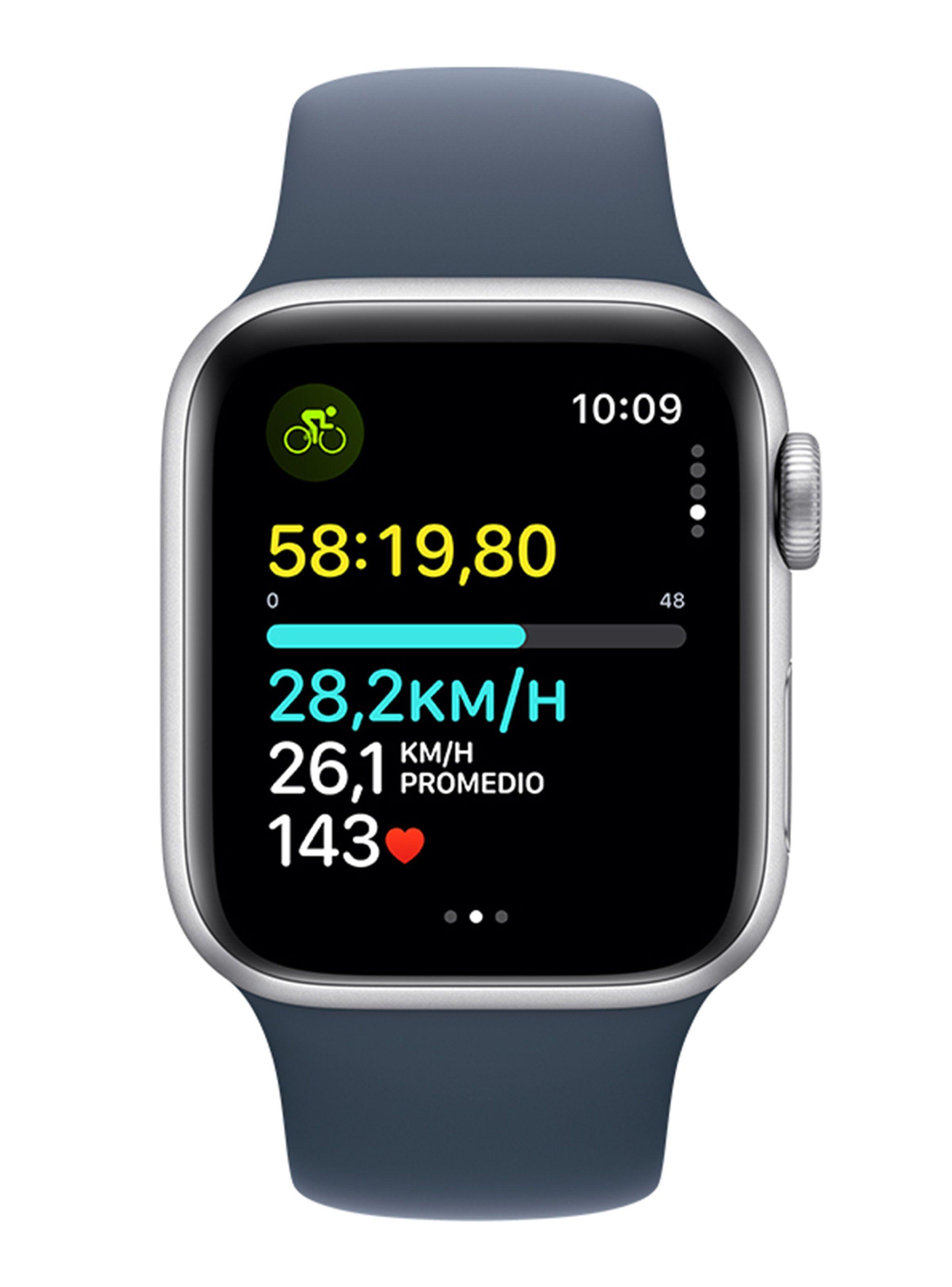 Apple Watch SE GPS 40mm Caja Aluminio Color Plata y Correa Deportiva Azul Talla M/L-5