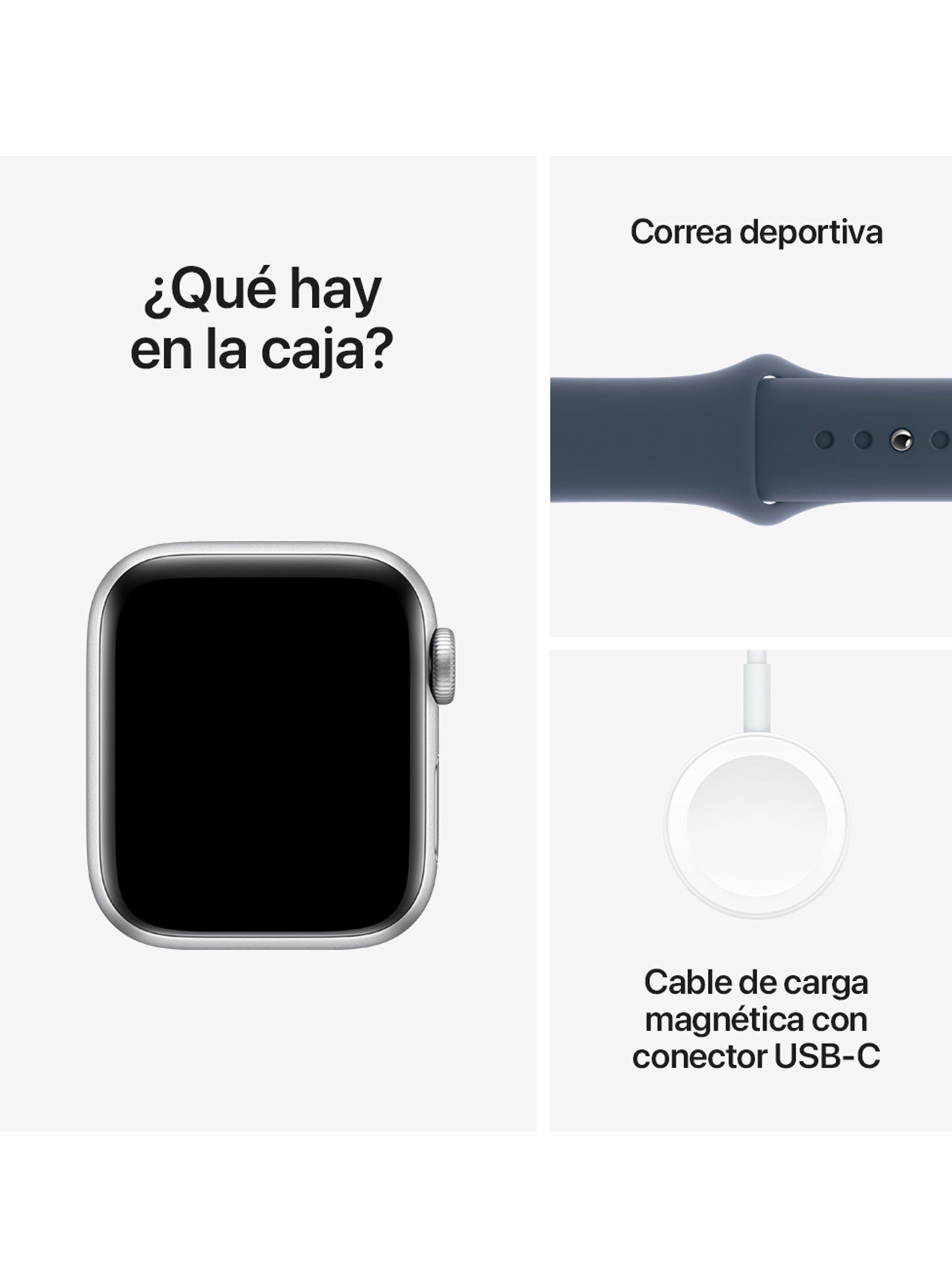 Apple Watch SE GPS 40mm Caja Aluminio Color Plata y Correa Deportiva Azul Talla M/L-7