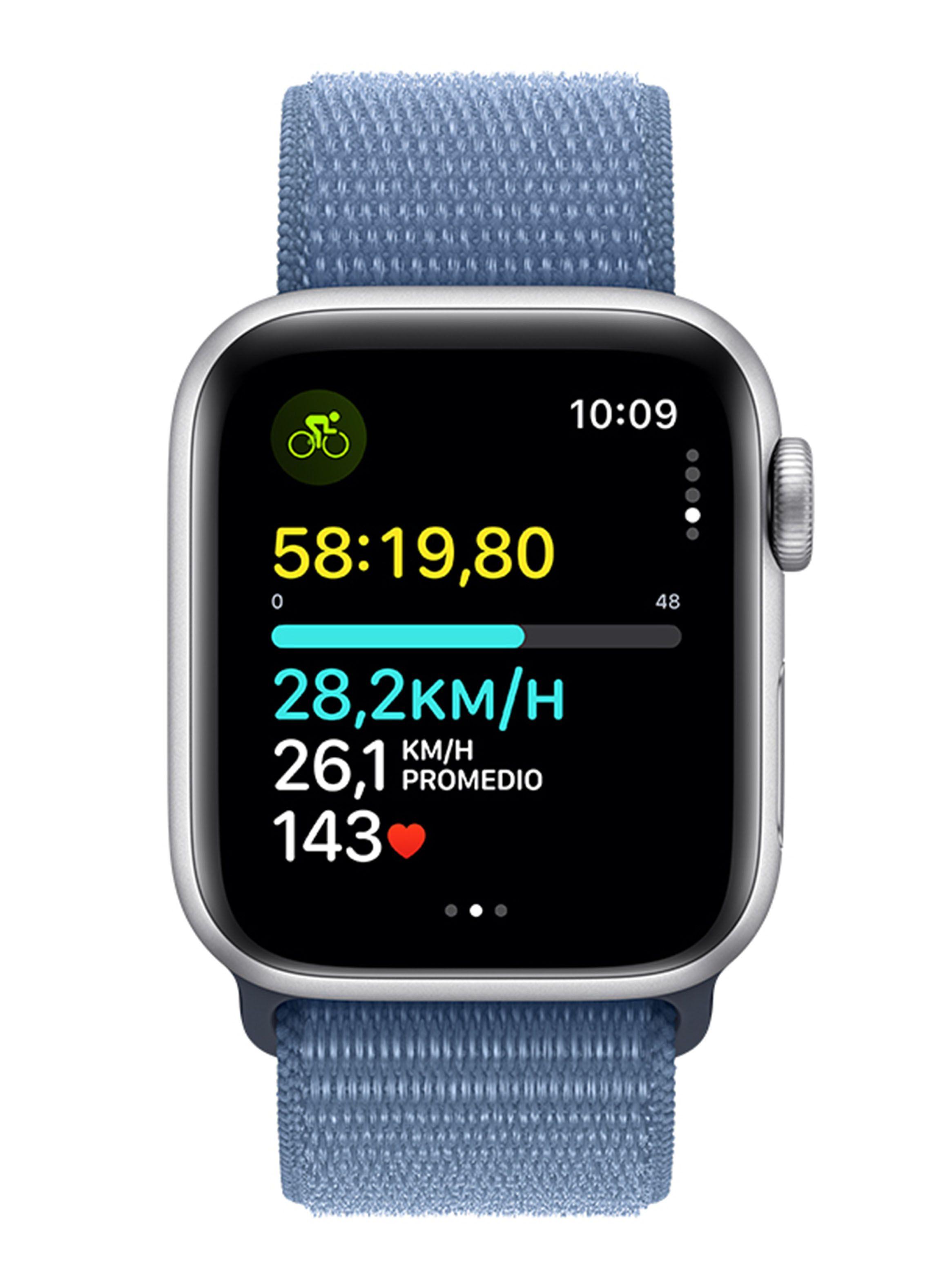 Apple Watch SE GPS 40mm Caja Aluminio Color Plata y Correa Loop Azul-5