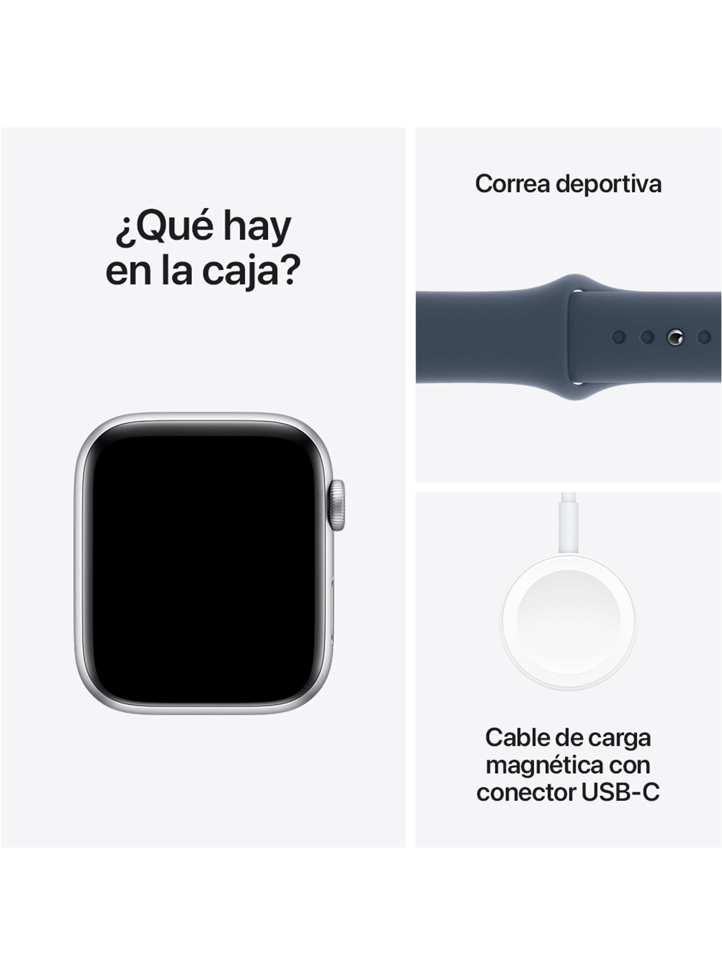 Apple Watch SE GPS 44mm Caja Aluminio Color Plata y Correa Deportiva Azul Talla M/L-7