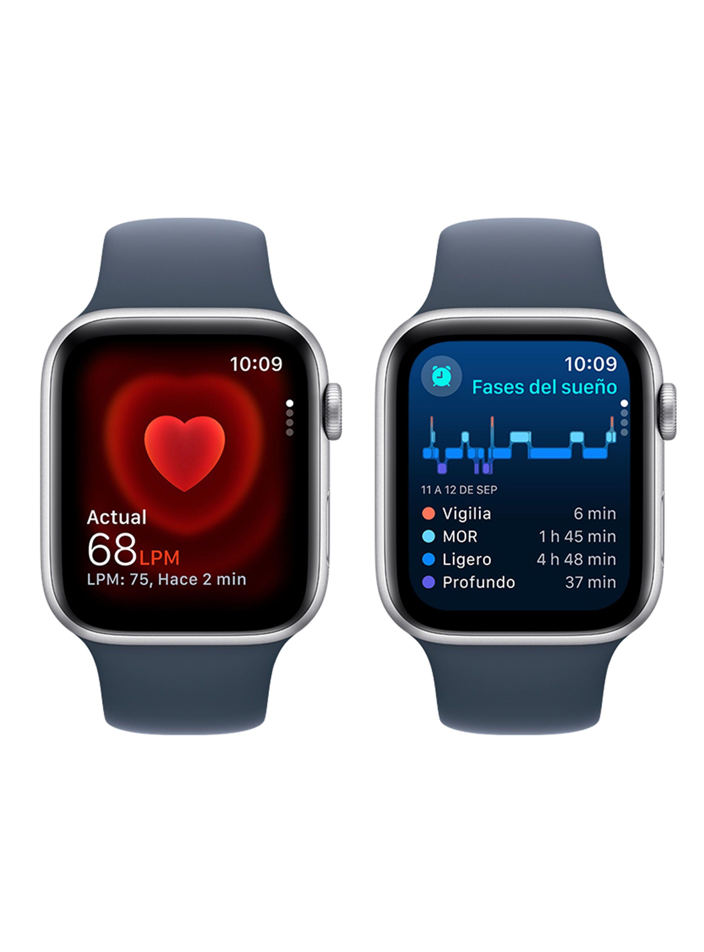 Apple Watch SE GPS 44mm Caja Aluminio Color Plata y Correa Deportiva Azul Talla M/L-4