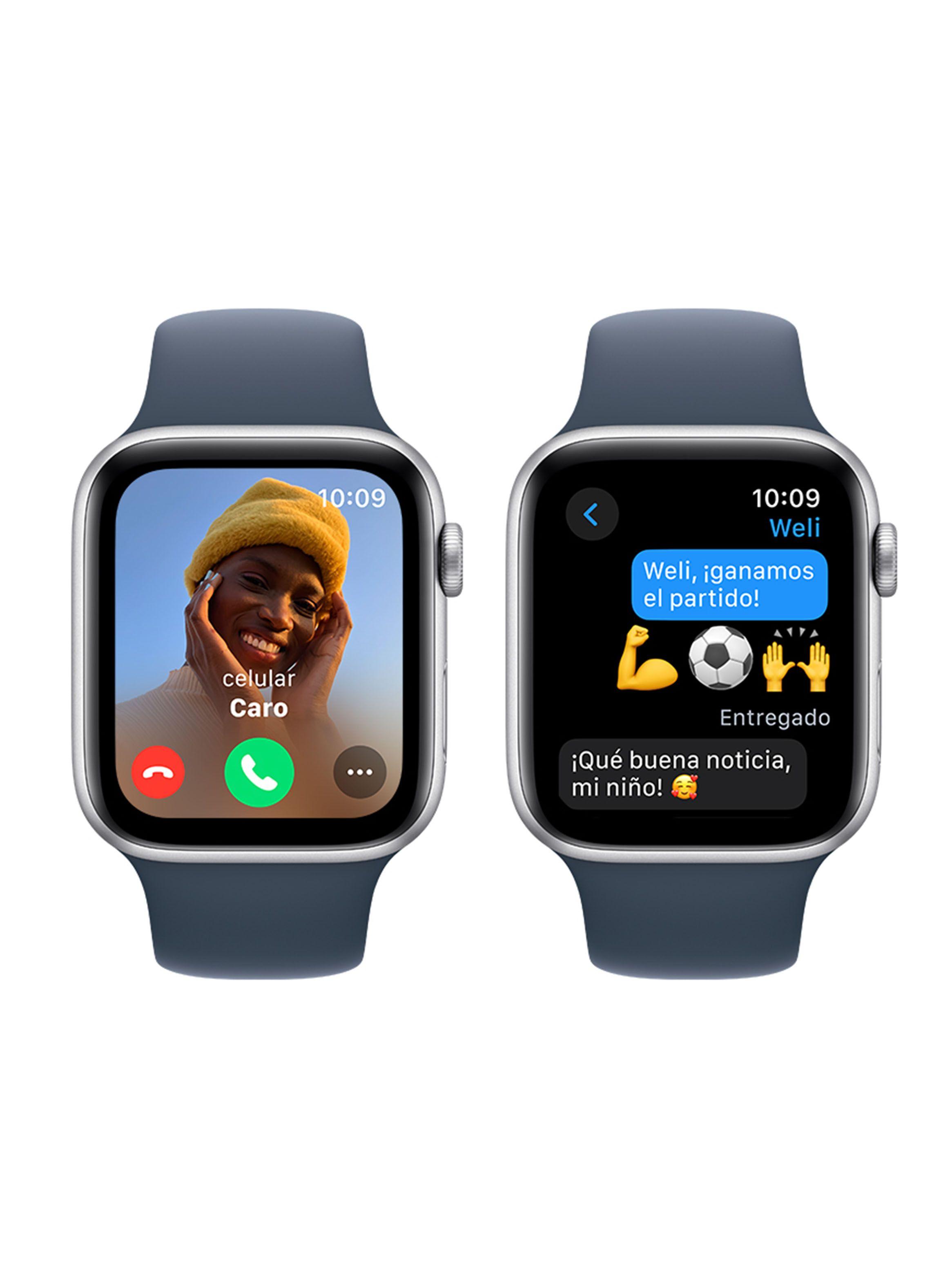Apple Watch SE GPS 44mm Caja Aluminio Color Plata y Correa Deportiva Azul Talla M/L-3