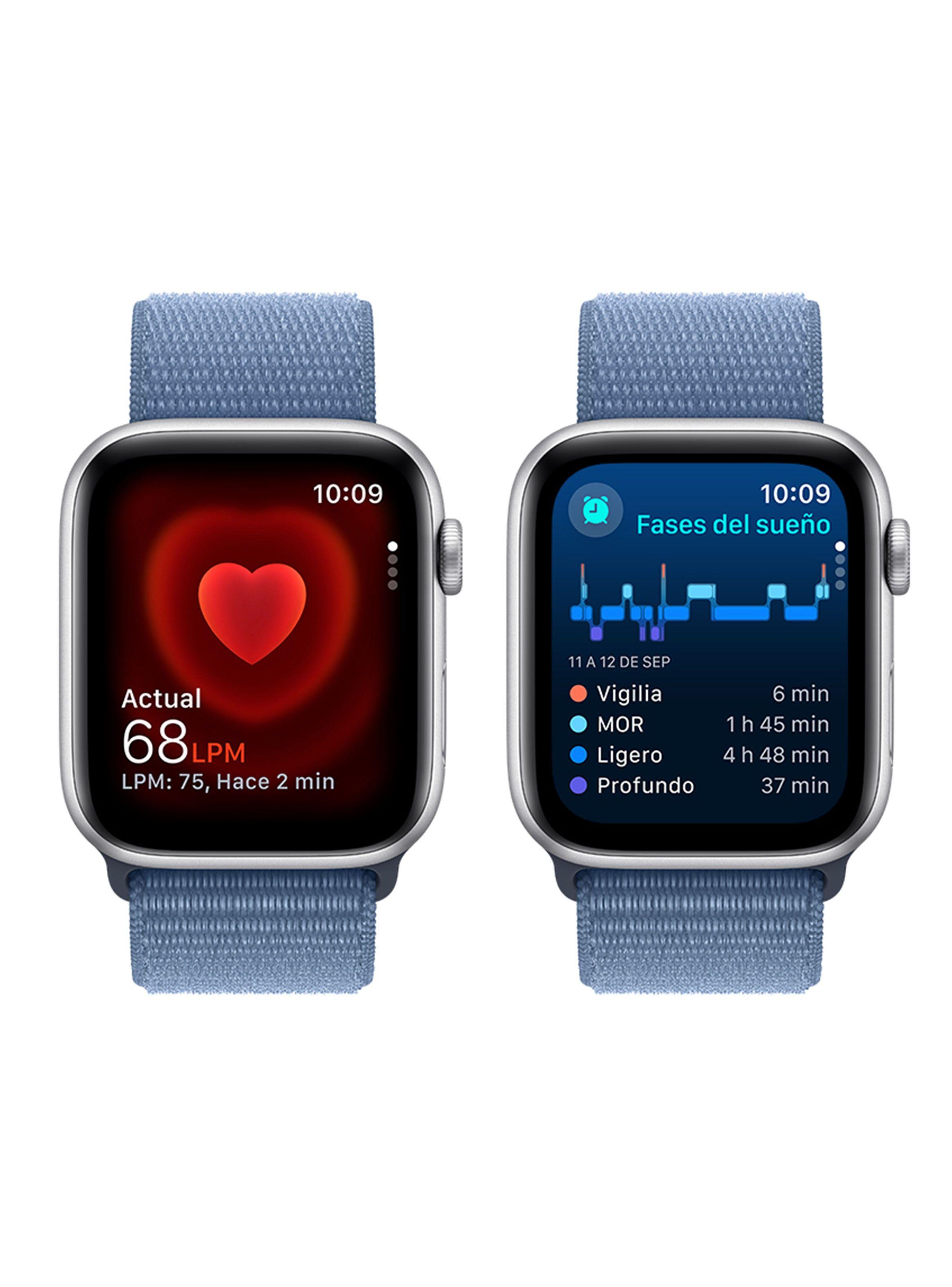 Apple Watch SE GPS 44mm Caja Aluminio Color Plata y Correa Loop Azul-4