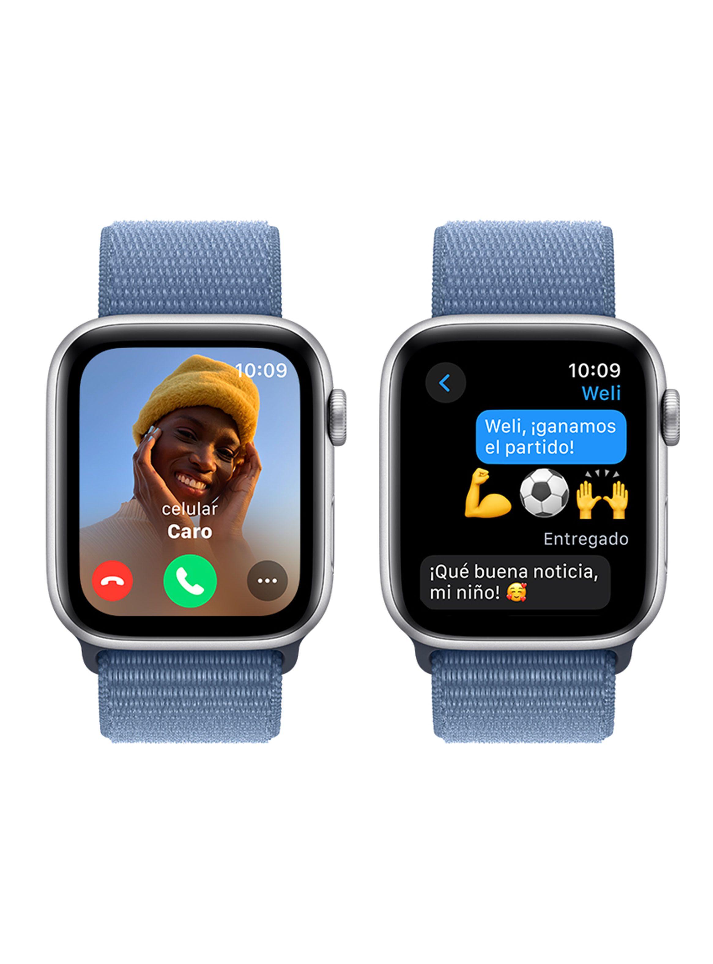 Apple Watch SE GPS 44mm Caja Aluminio Color Plata y Correa Loop Azul-3