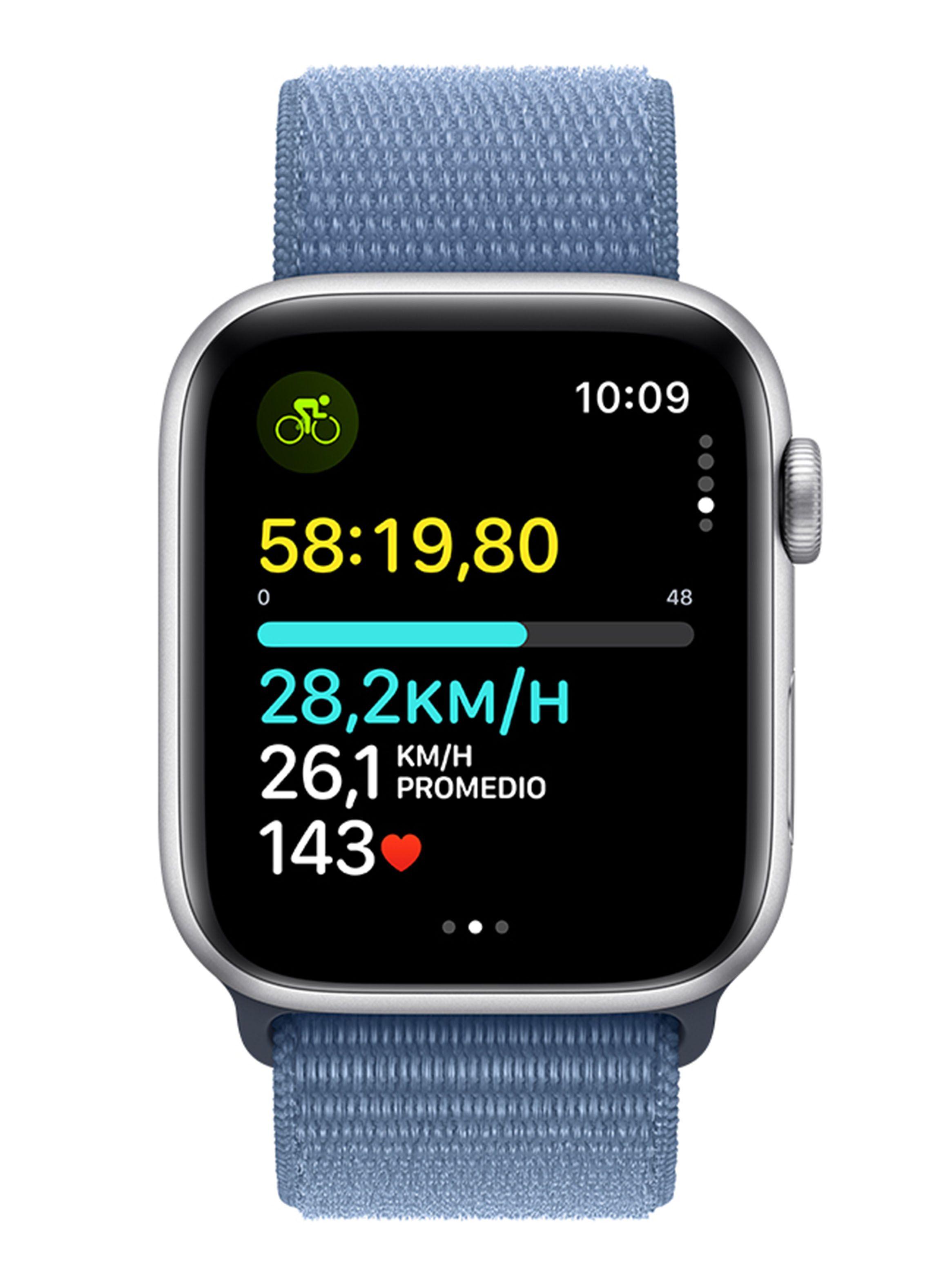 Apple Watch SE GPS 44mm Caja Aluminio Color Plata y Correa Loop Azul-5