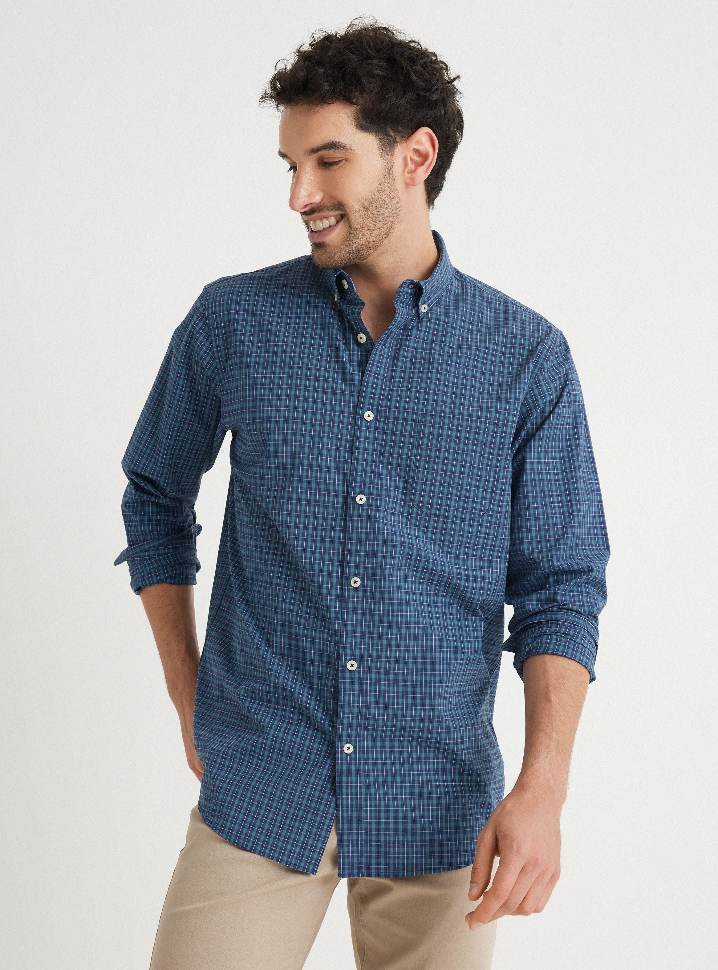 Camisa de Vestir Poplin Cuadros Regular Fit-0