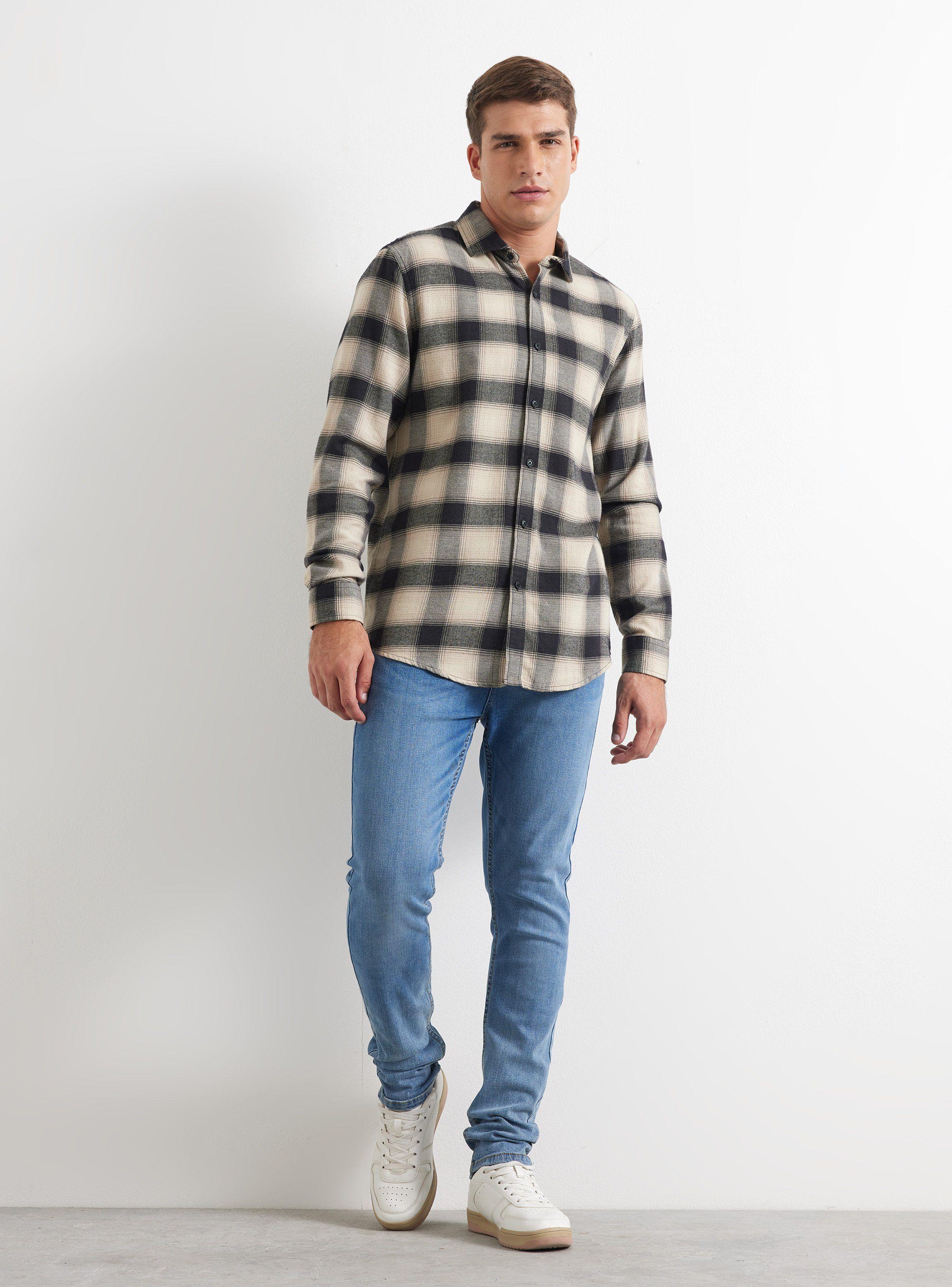 Camisa de Vestir Escocesa Grunge-4