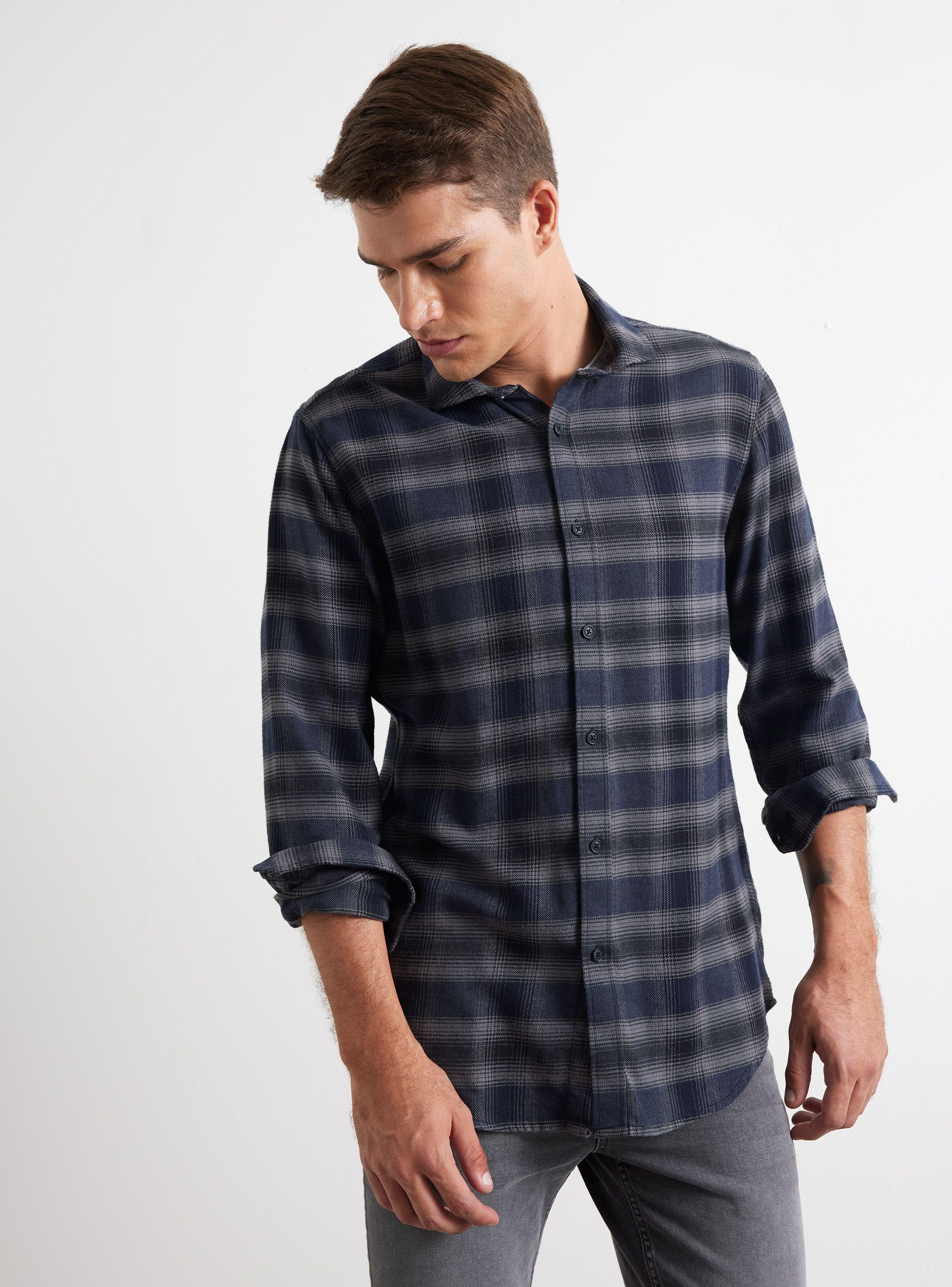 Camisa de Vestir Escocesa Grunge-0