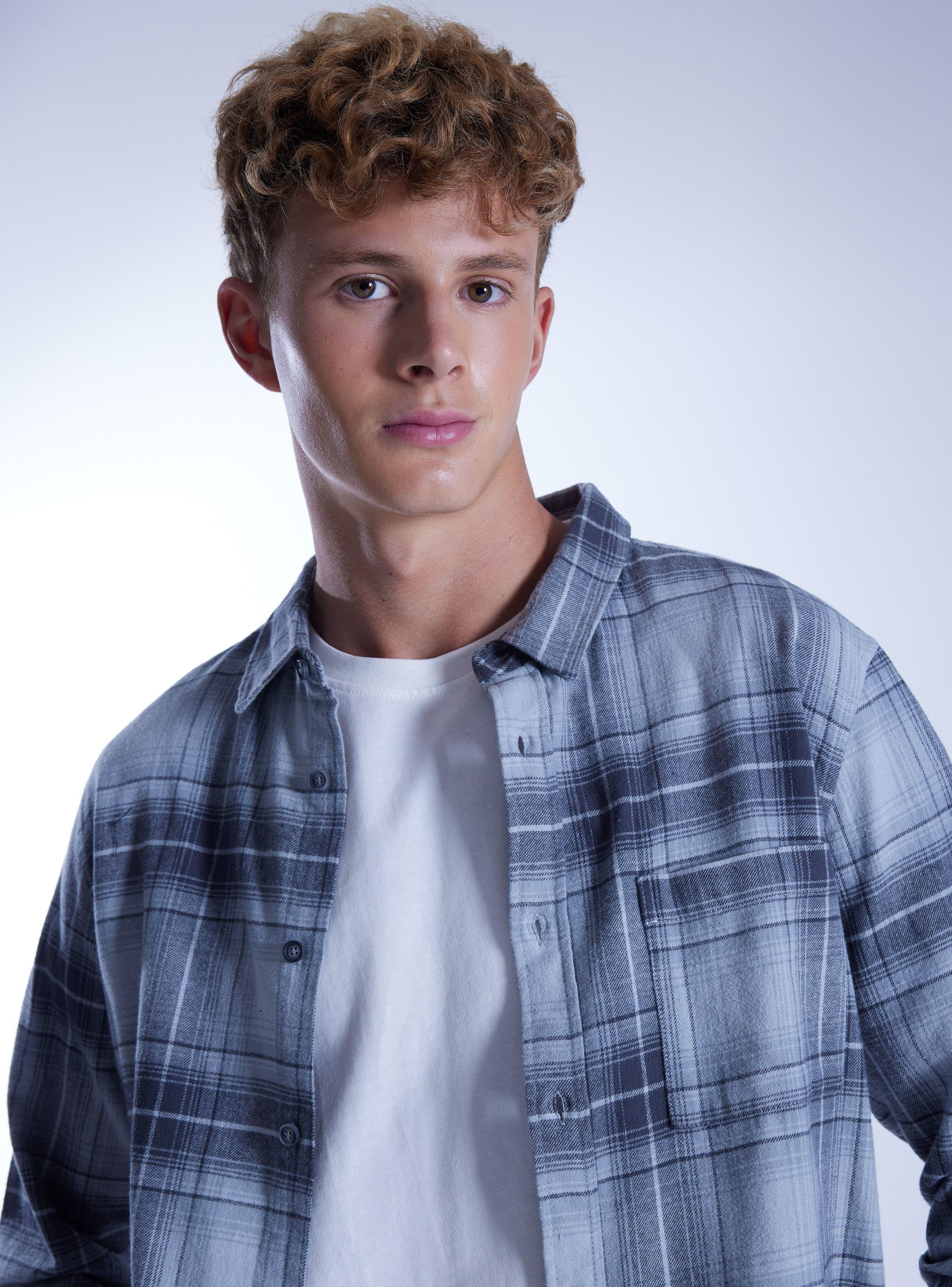Camisa de Vestir Franela Grunge Deslavada-2