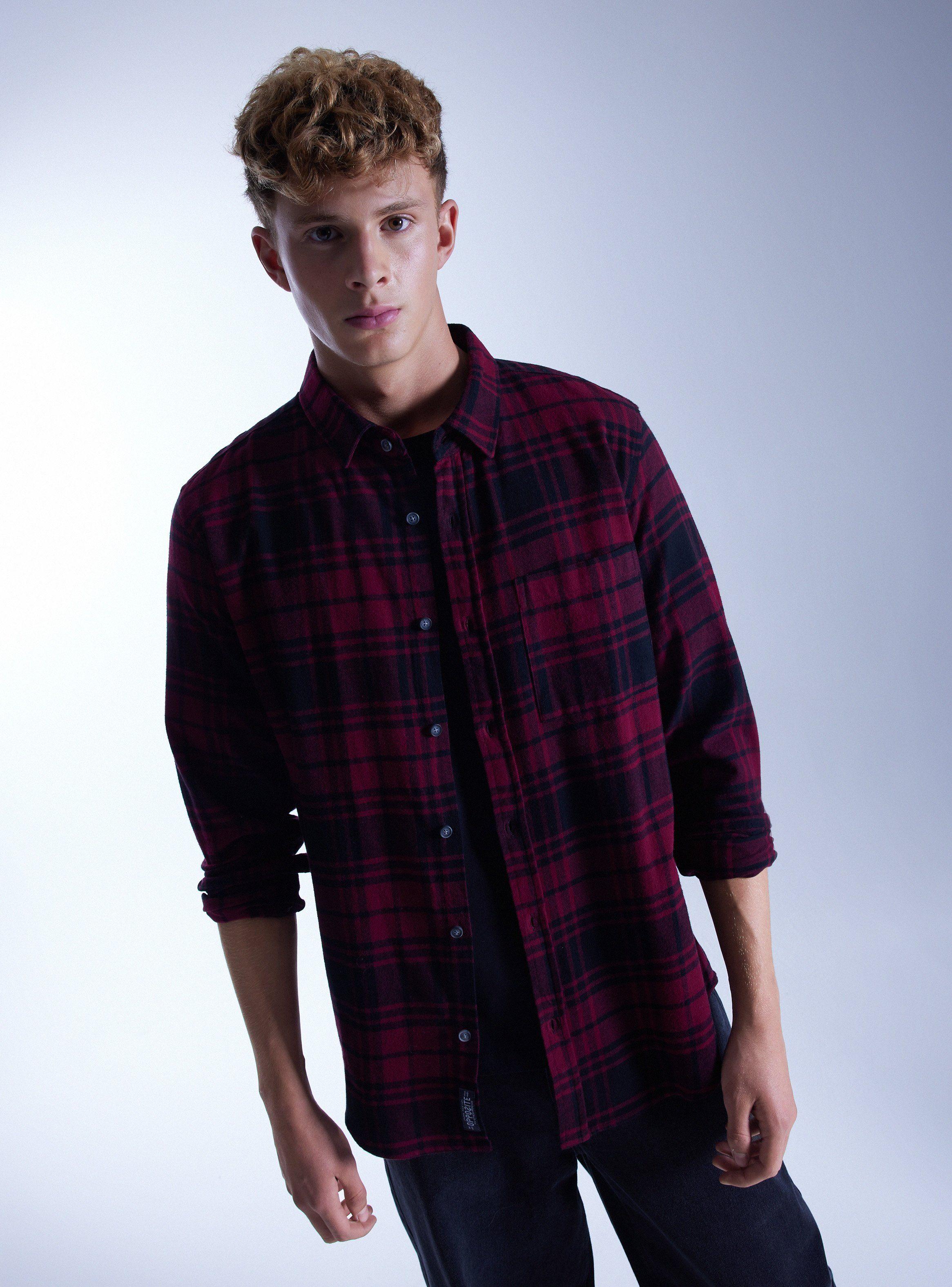 Camisa de Vestir Franela Grunge Deslavada-0