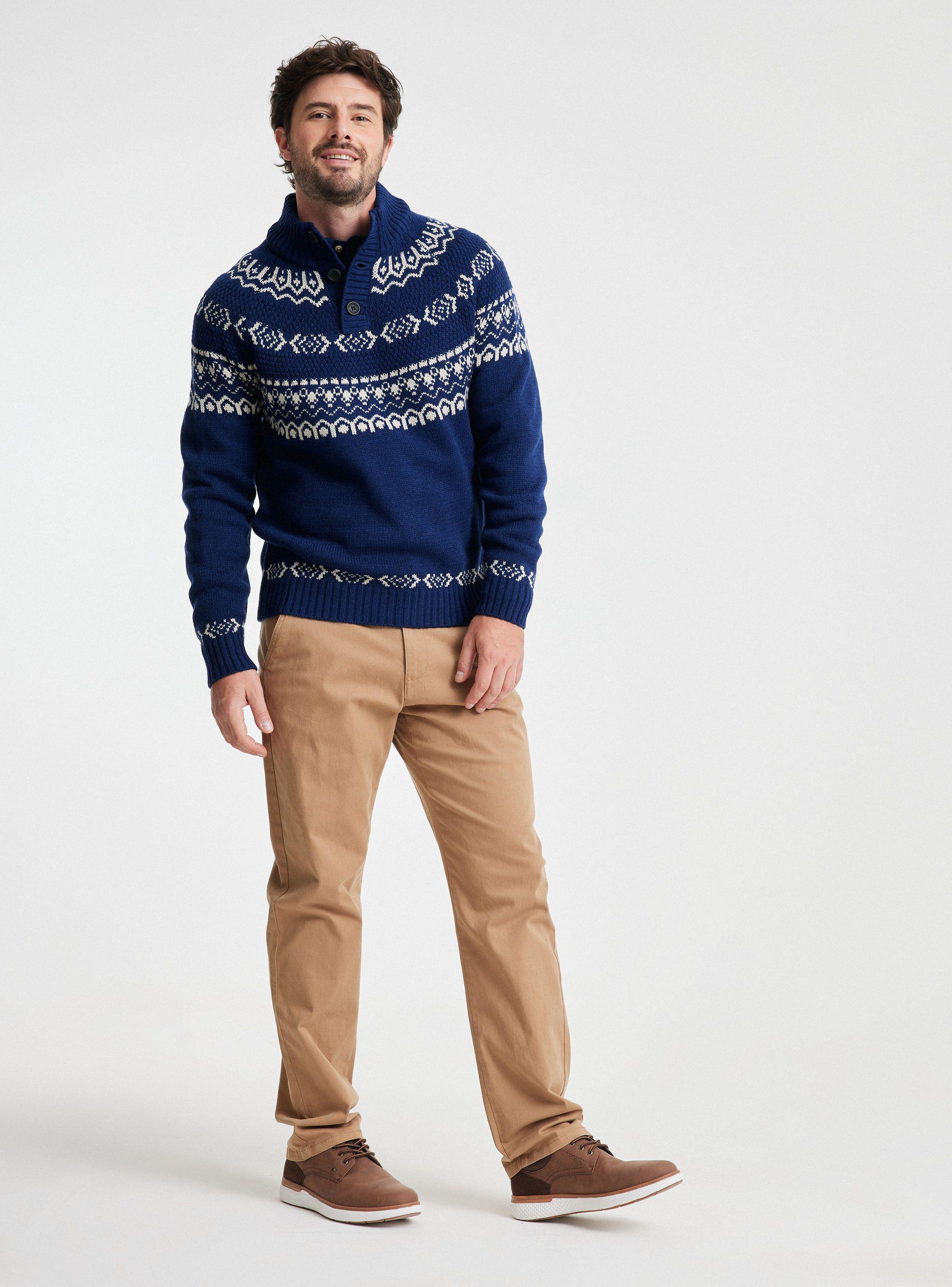 Sweater Half Button Jacquard-4
