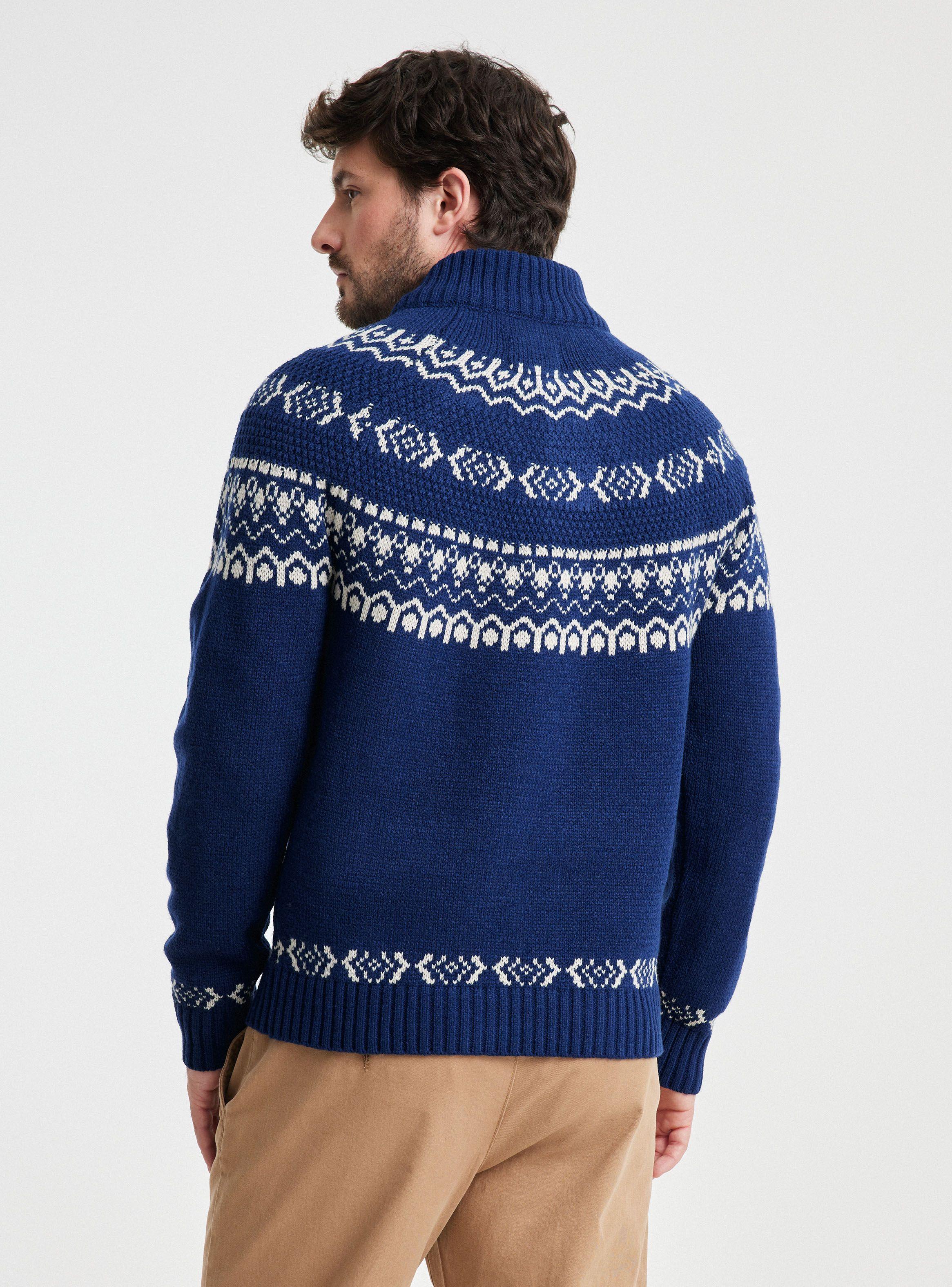 Sweater Half Button Jacquard-1