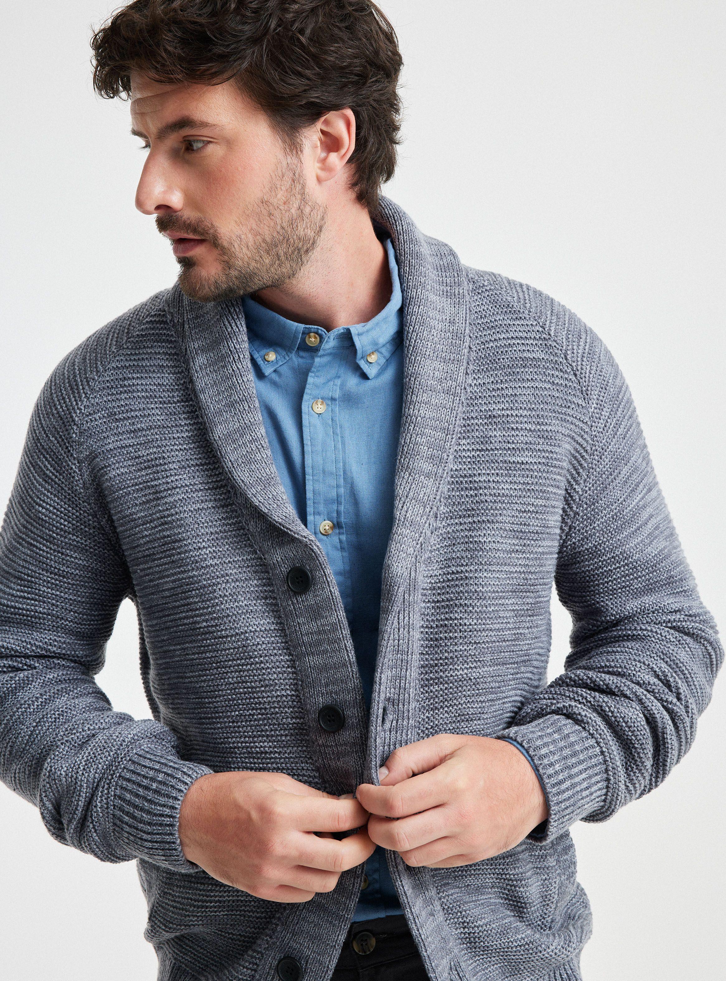 Sweater Cardigan Botones Doble Cuello-2