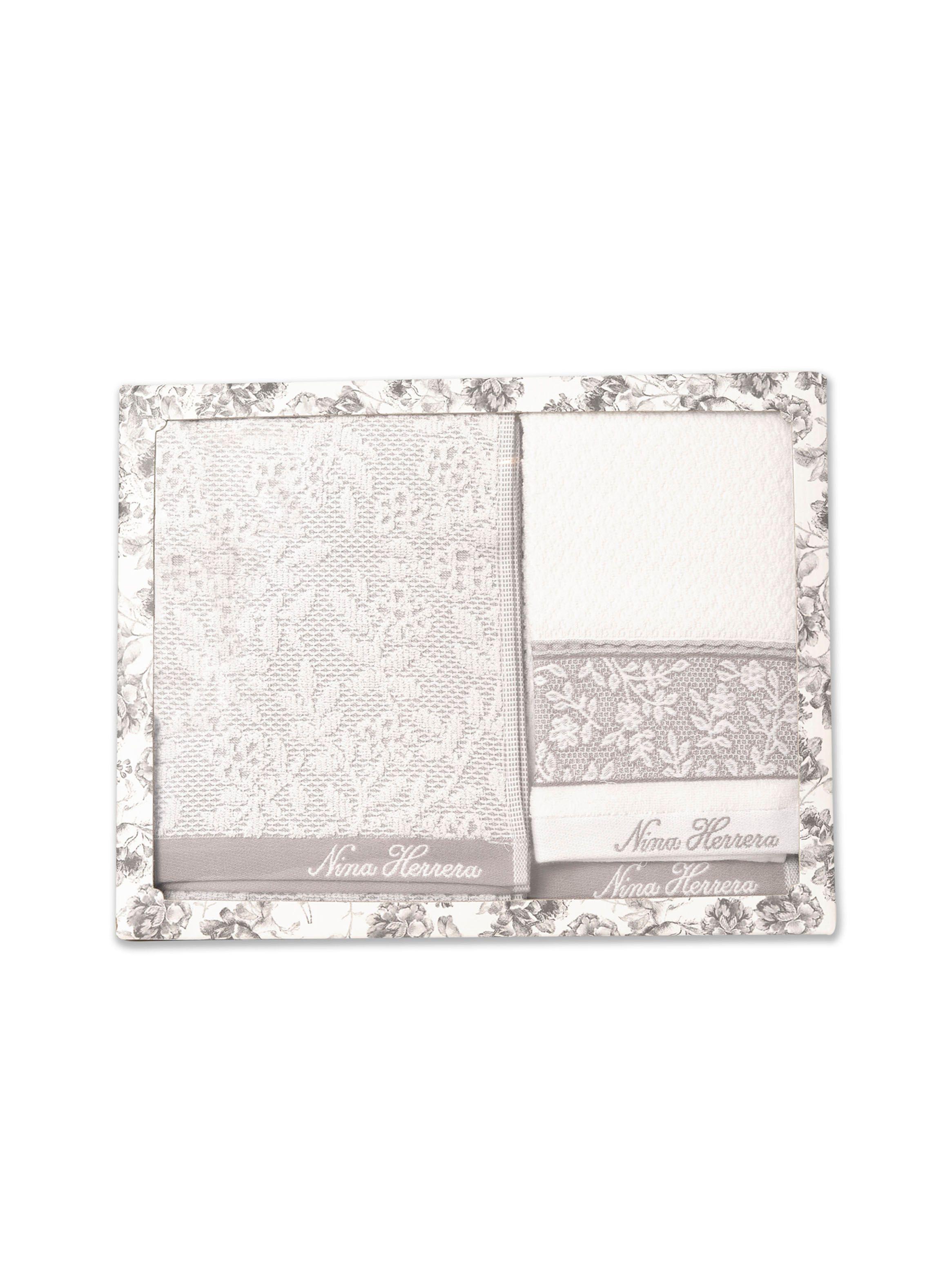 Juego de Toallas Lace Gris Nina Herrera-0