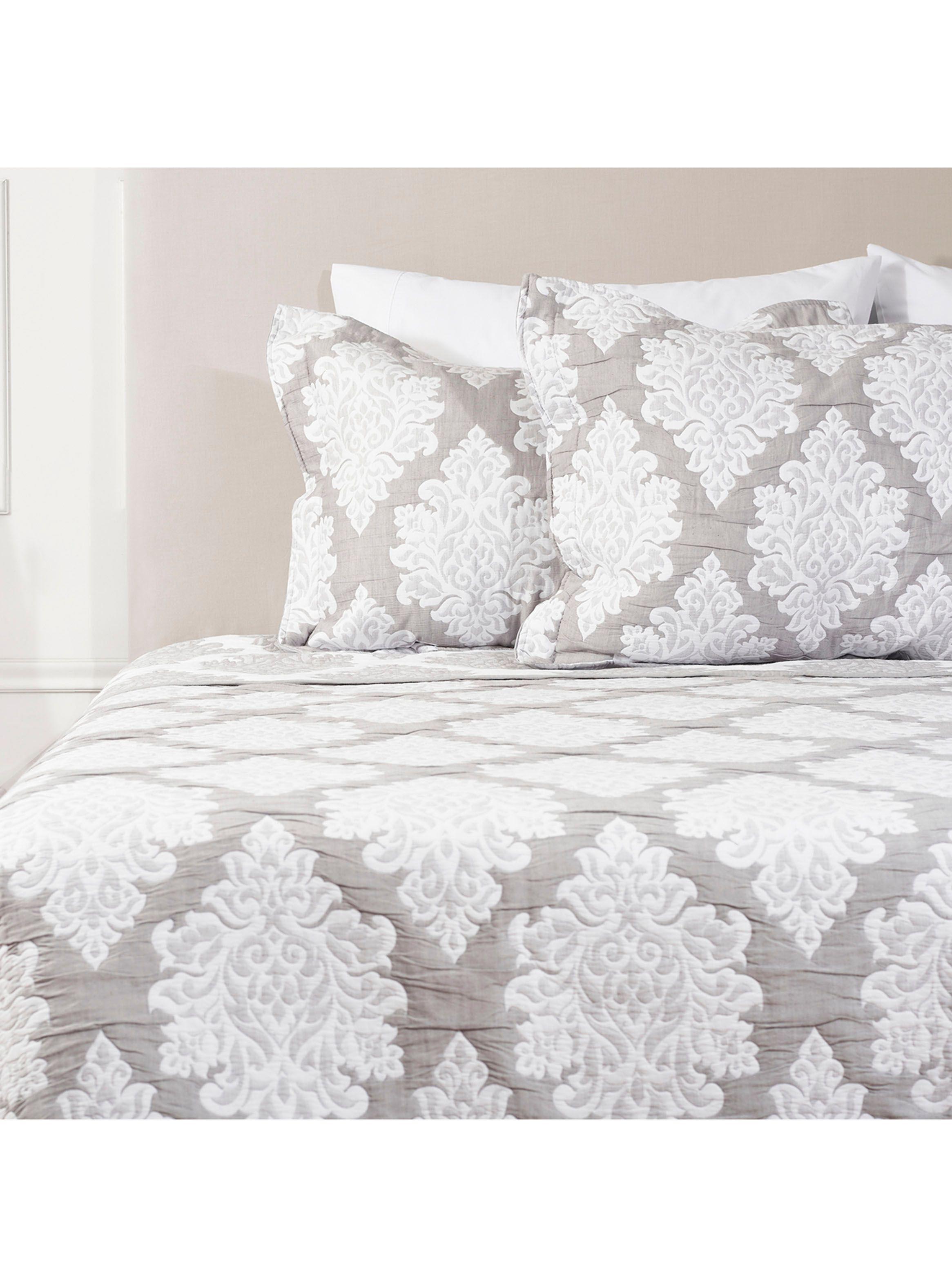 Cubrecama Jacquard Blanche Gris 1.5 Plazas-0