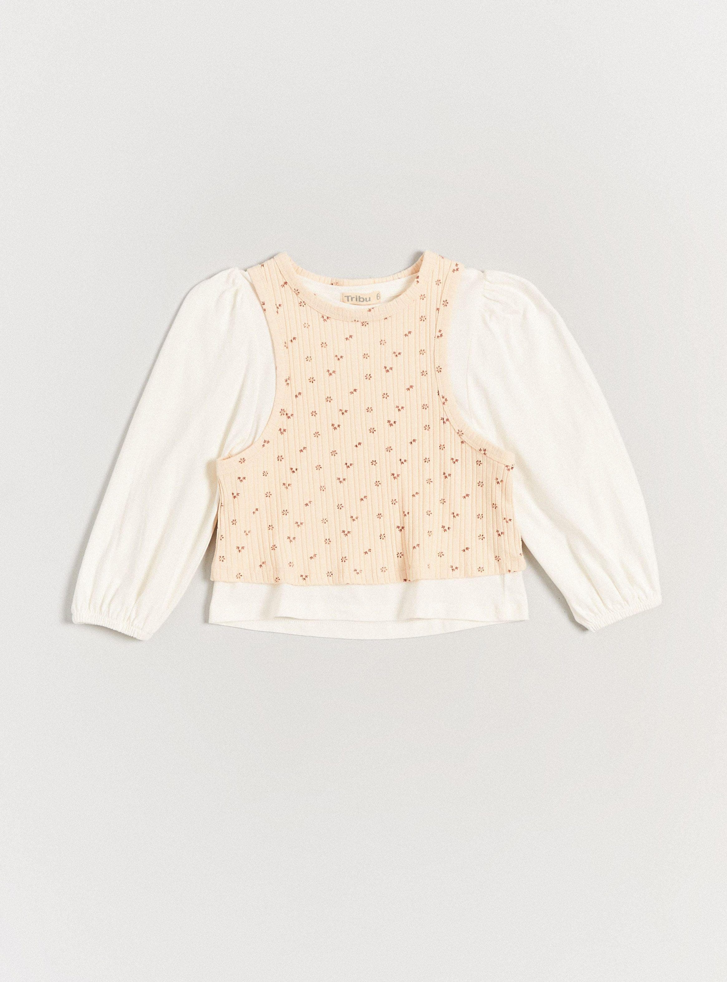 Polera Rib Superposición Manga Ancha-2