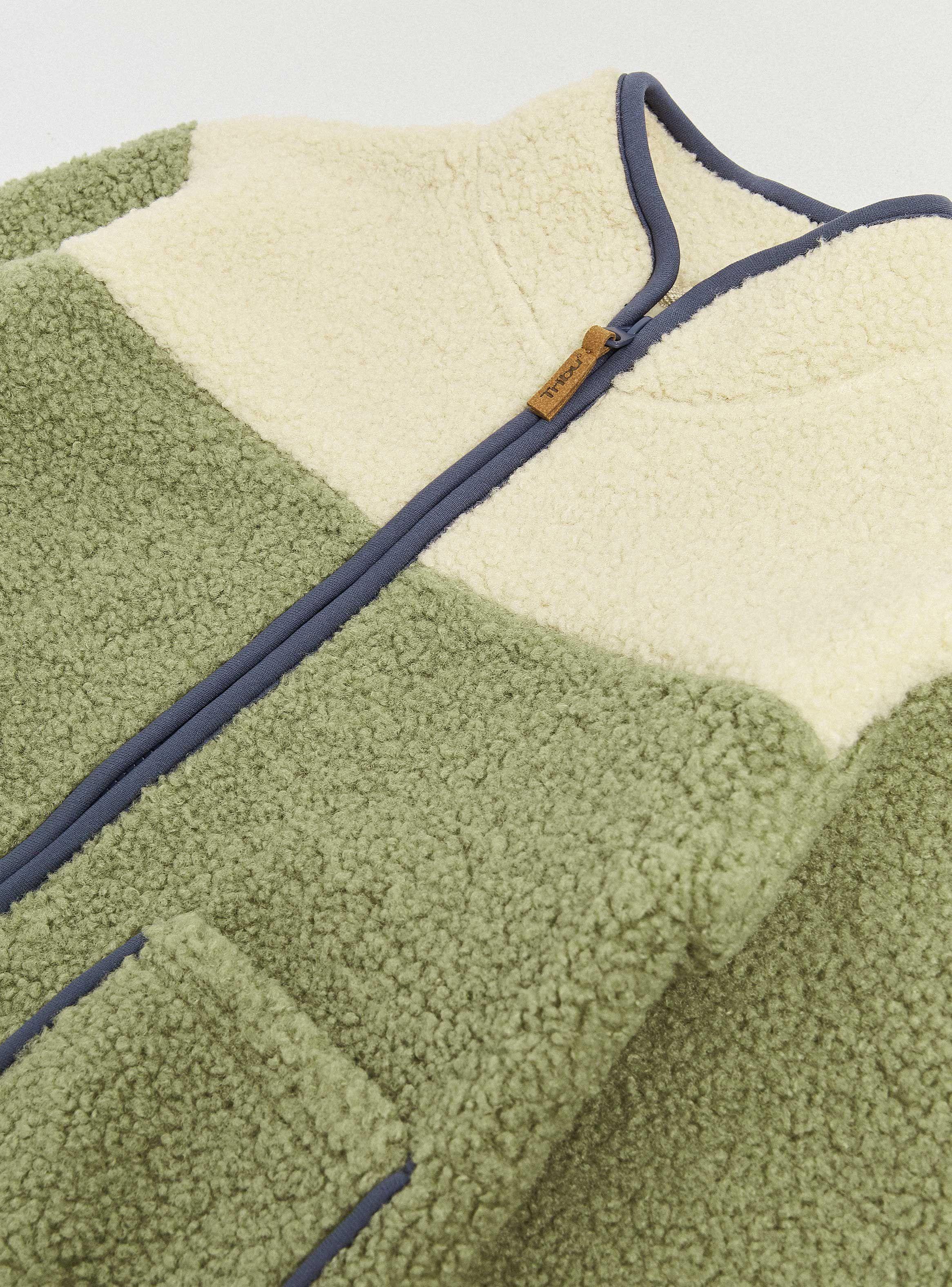 Chaqueta Sherpa Color Block Dos Colores-4