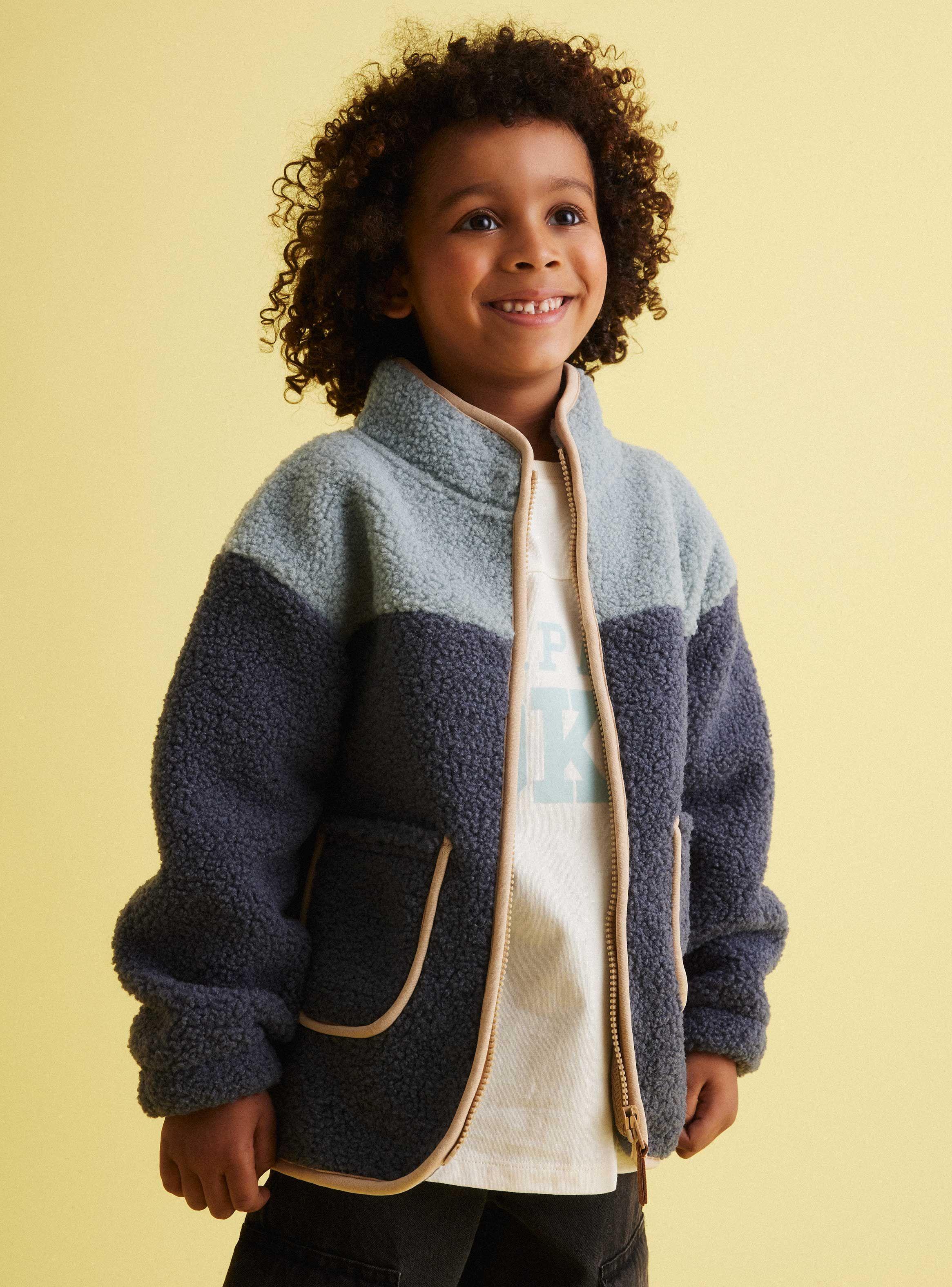 Chaqueta Sherpa Color Block Dos Colores-0