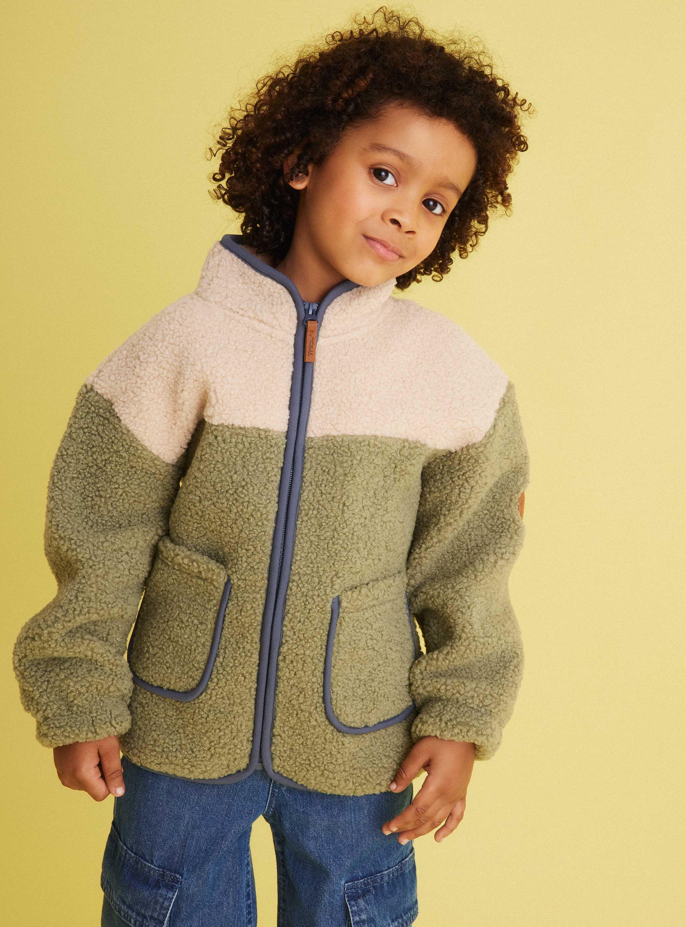 Chaqueta Sherpa Color Block Dos Colores-0