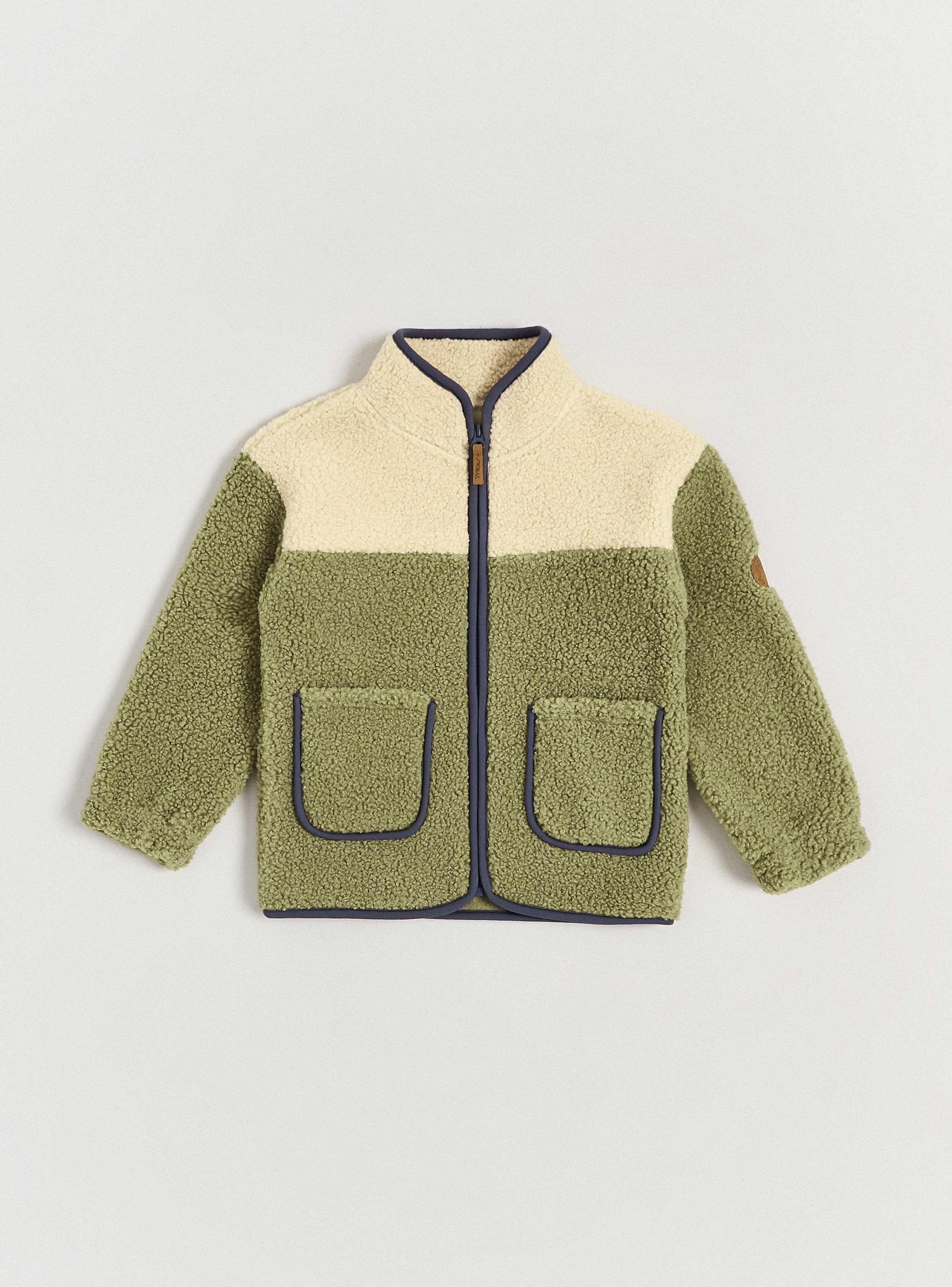 Chaqueta Sherpa Color Block Dos Colores-2