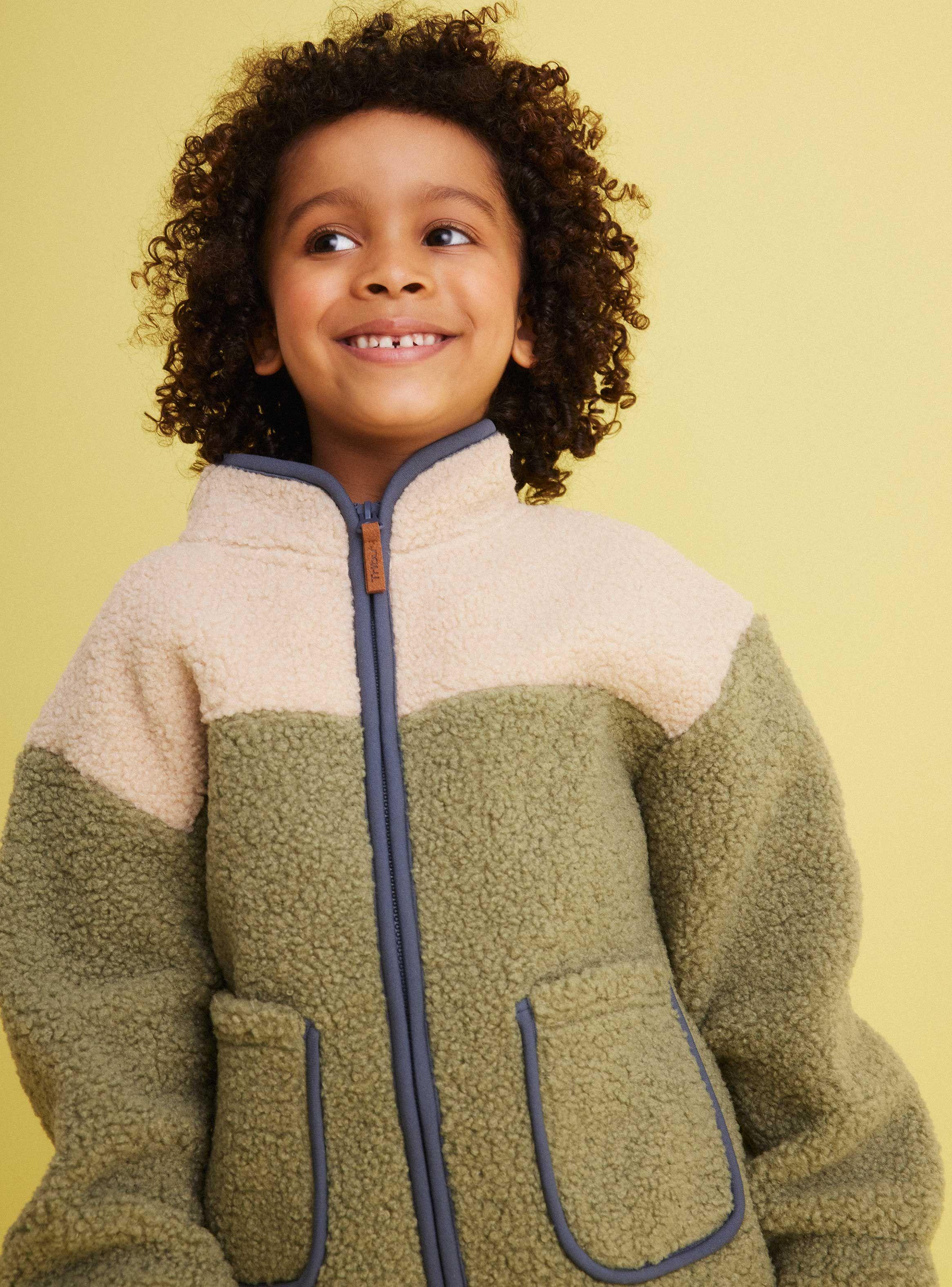 Chaqueta Sherpa Color Block Dos Colores-1