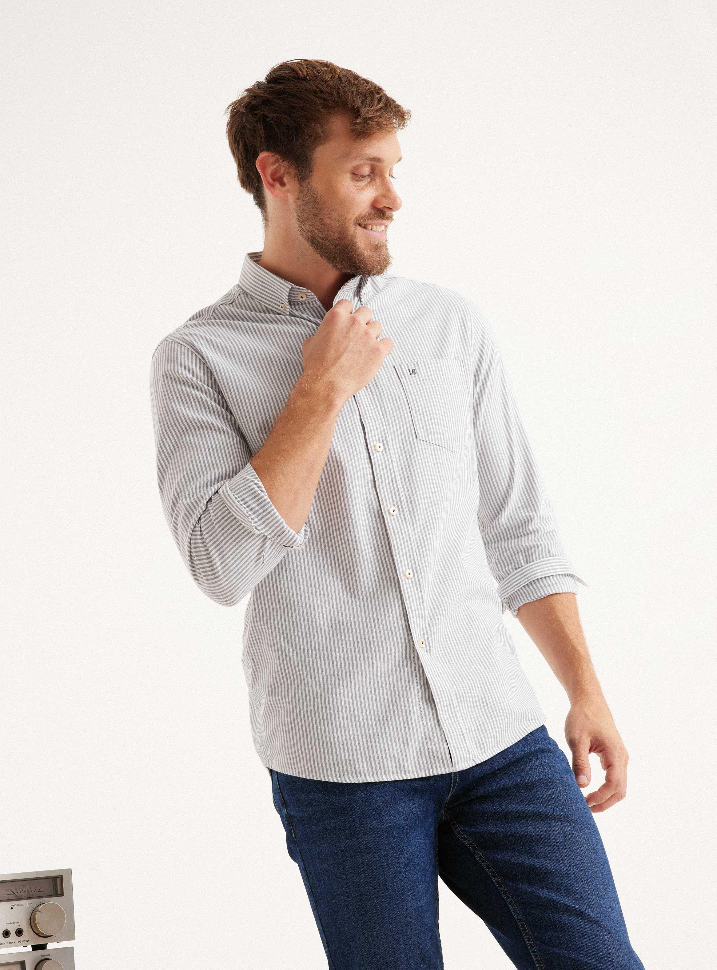 Camisa de Vestir Oxford Rayas-0