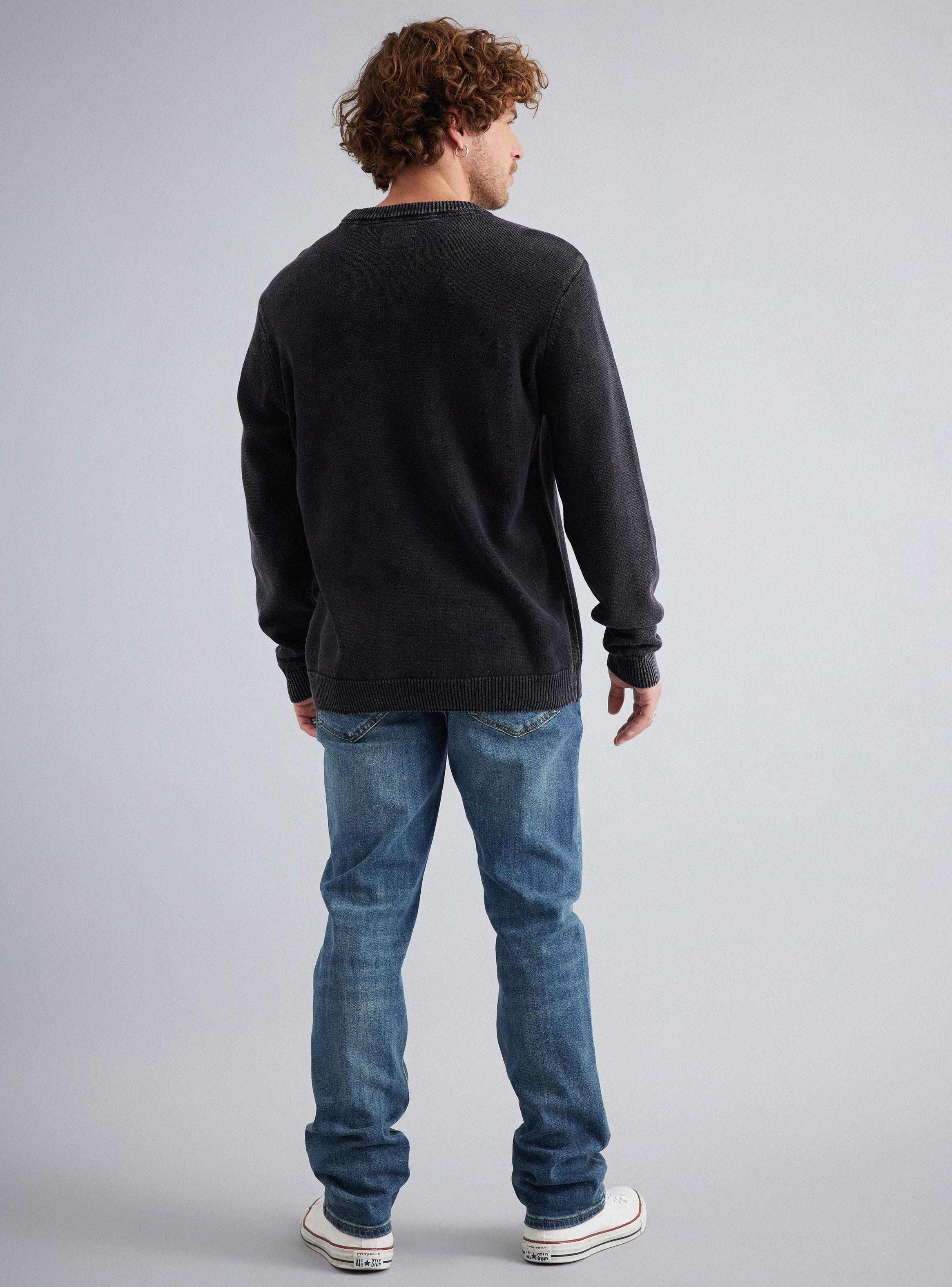 Sweater Liso Lavado Cuello Redondo Acid Wash-5